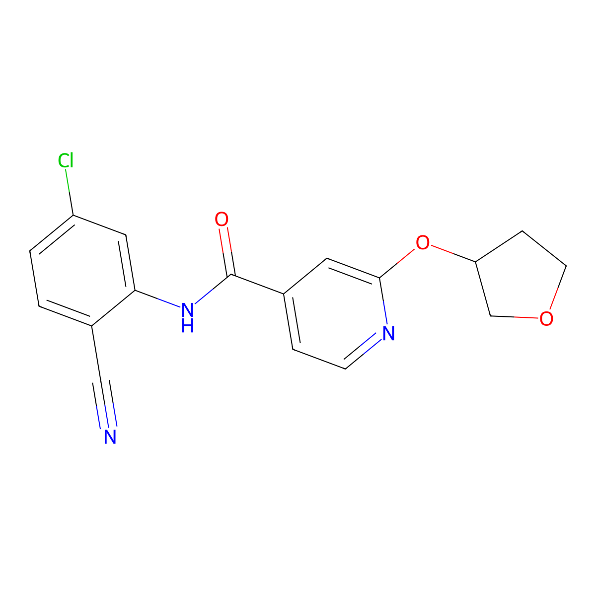 N-(5-chloro-2-cyanophenyl)-2-((tetrahydrofuran-3-yl)oxy)isonicotinamide molecular structure, CAS 1904323-60-9