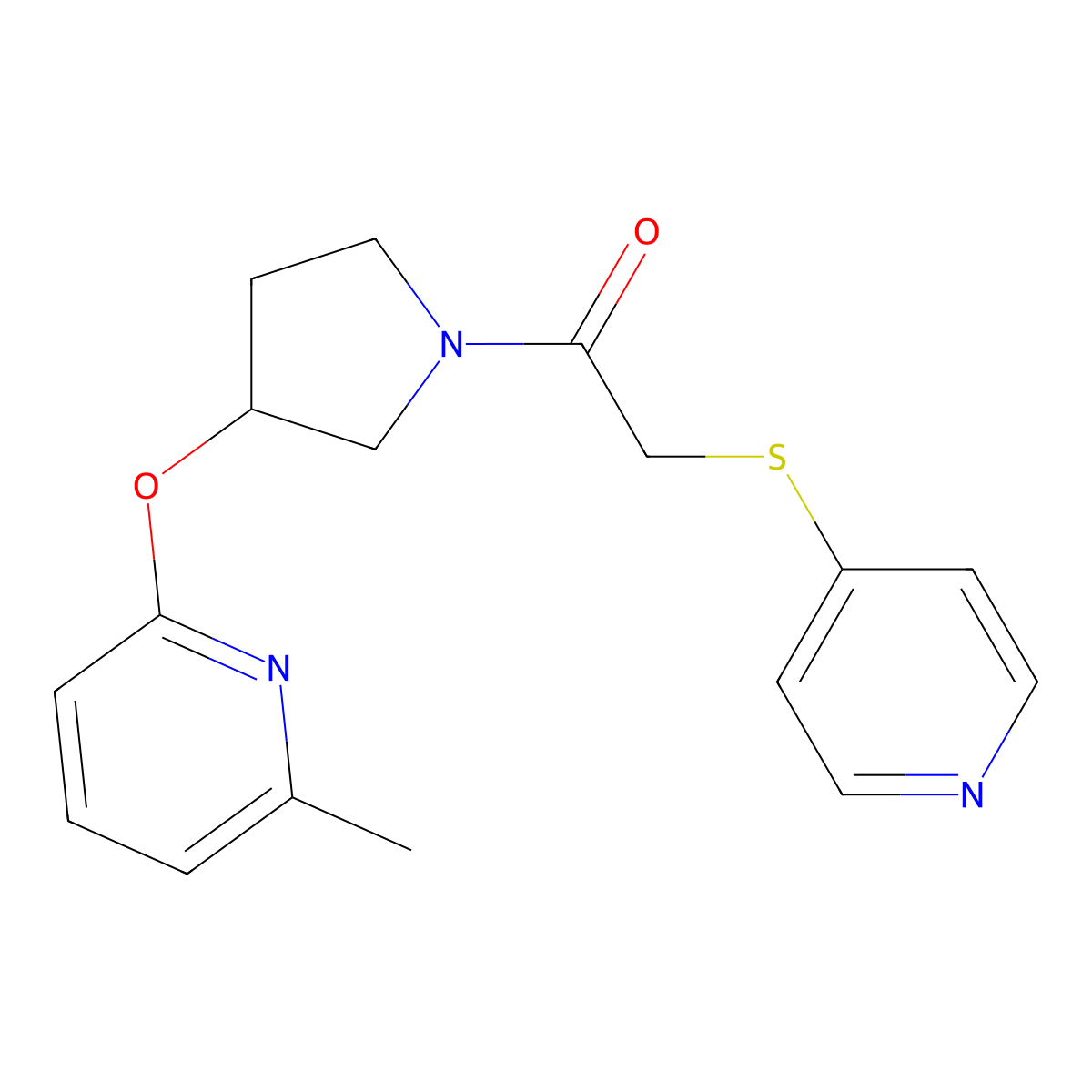 1-(3-((6-Methylpyridin-2-yl)oxy)pyrrolidin-1-yl)-2-(pyridin-4-ylthio)ethanone molecular structure, CAS 1904329-11-8