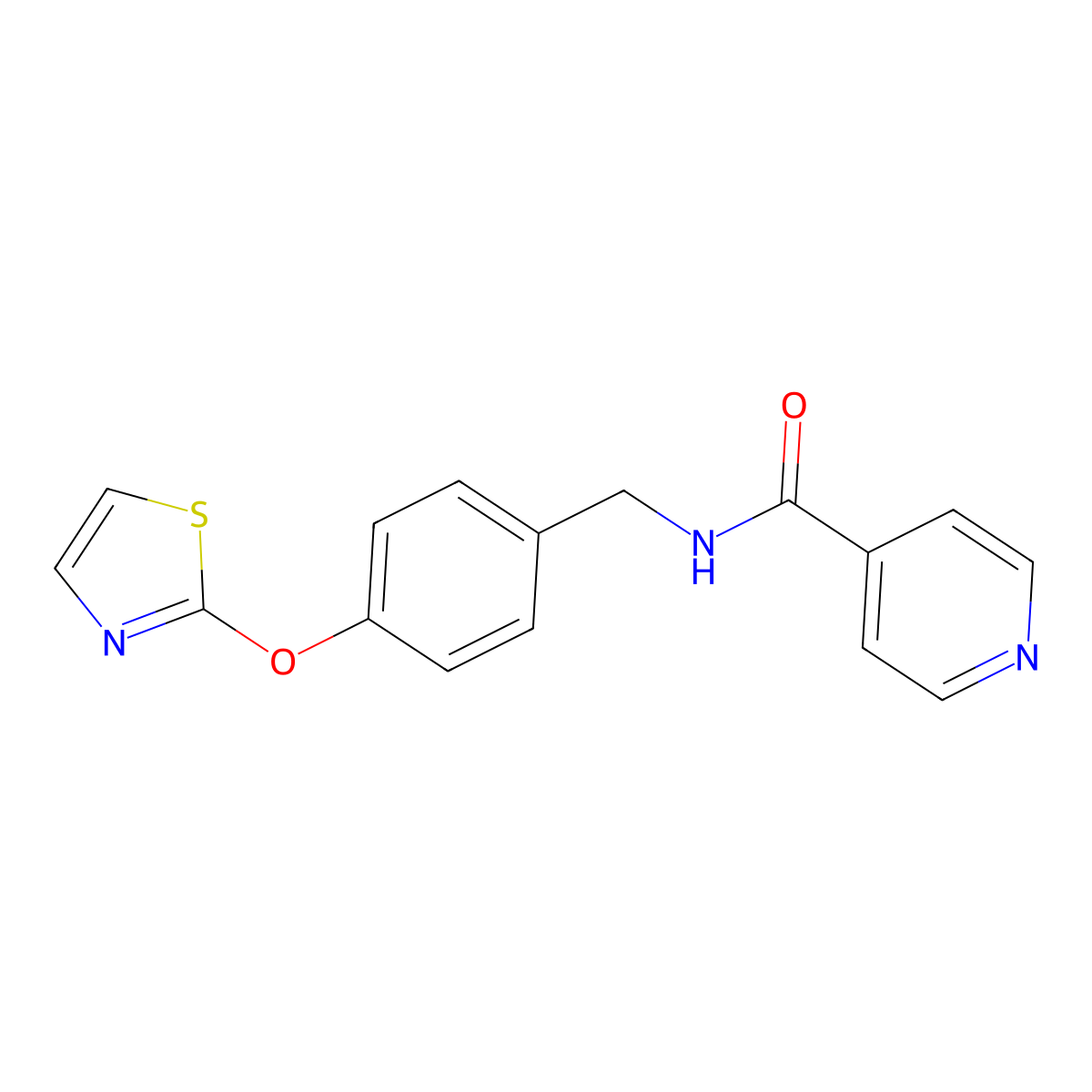 N-(4-(thiazol-2-yloxy)benzyl)isonicotinamide molecular structure, CAS 1904329-71-0