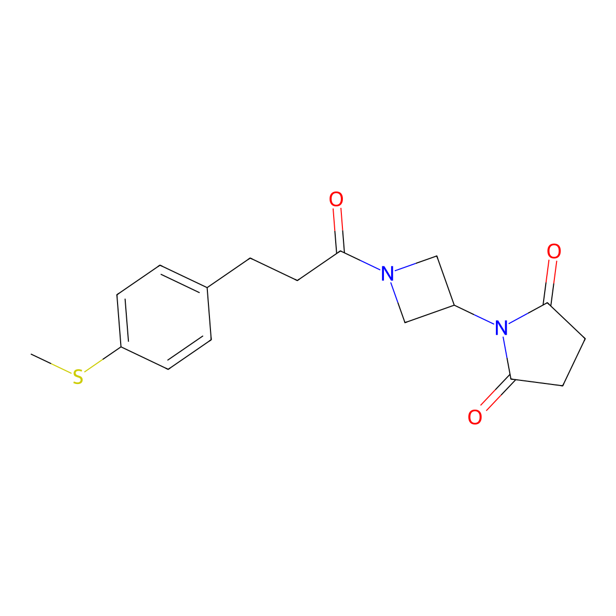 1-(1-(3-(4-(Methylthio)phenyl)propanoyl)azetidin-3-yl)pyrrolidine-2,5-dione molecular structure, CAS 1904335-01-8