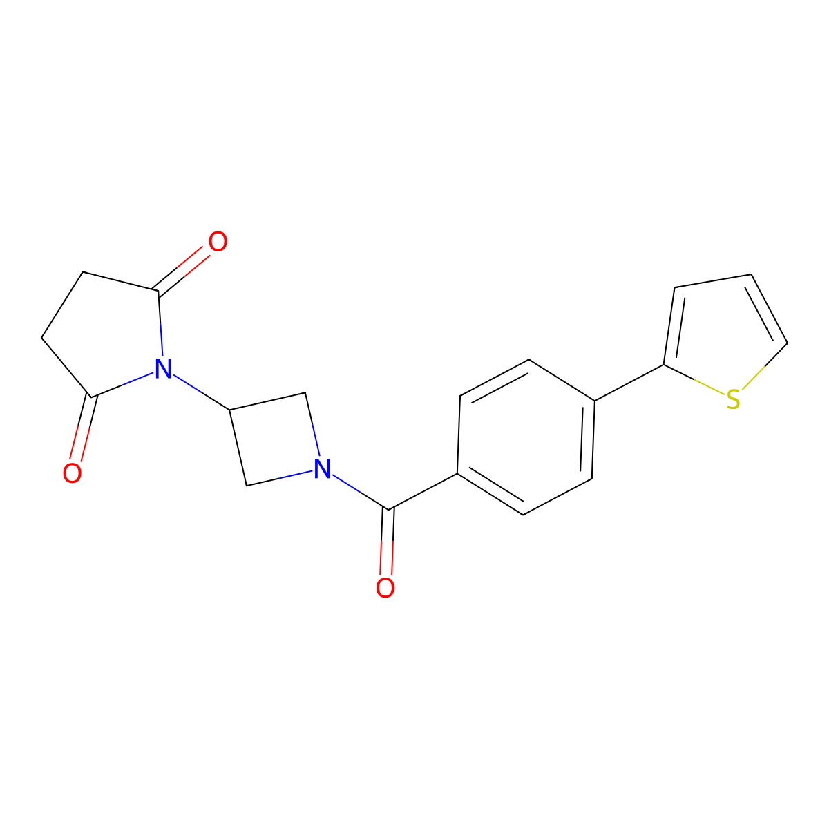 1-{1-[4-(Thiophen-2-yl)benzoyl]azetidin-3-yl}pyrrolidine-2,5-dione molecular structure, CAS 1904335-12-1