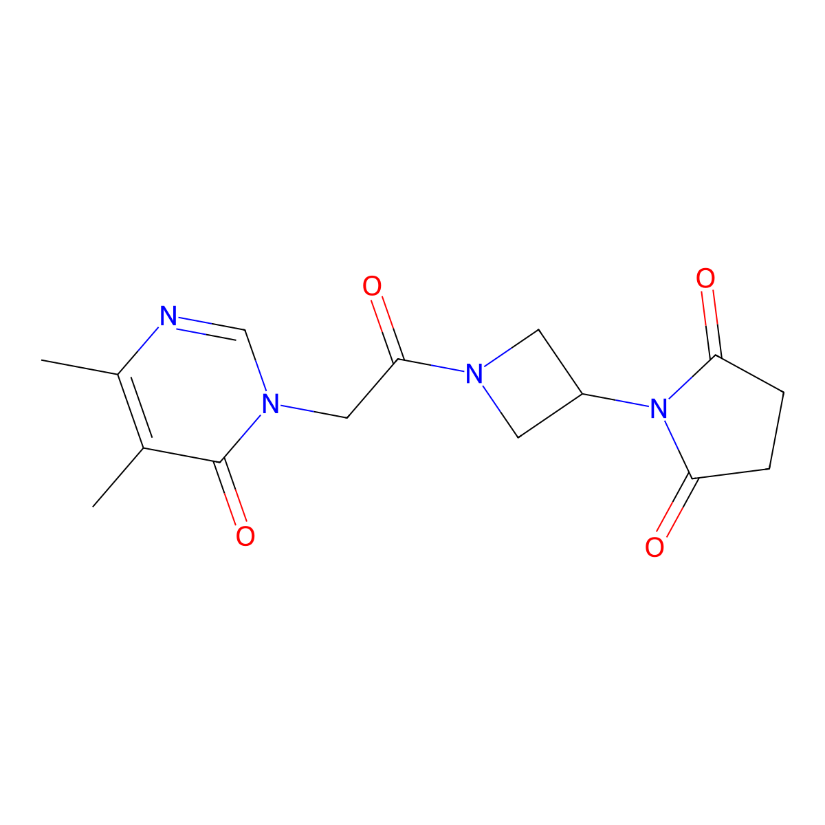 1-(1-(2-(4,5-dimethyl-6-oxopyrimidin-1(6H)-yl)acetyl)azetidin-3-yl)pyrrolidine-2,5-dione molecular structure, CAS 1904335-31-4