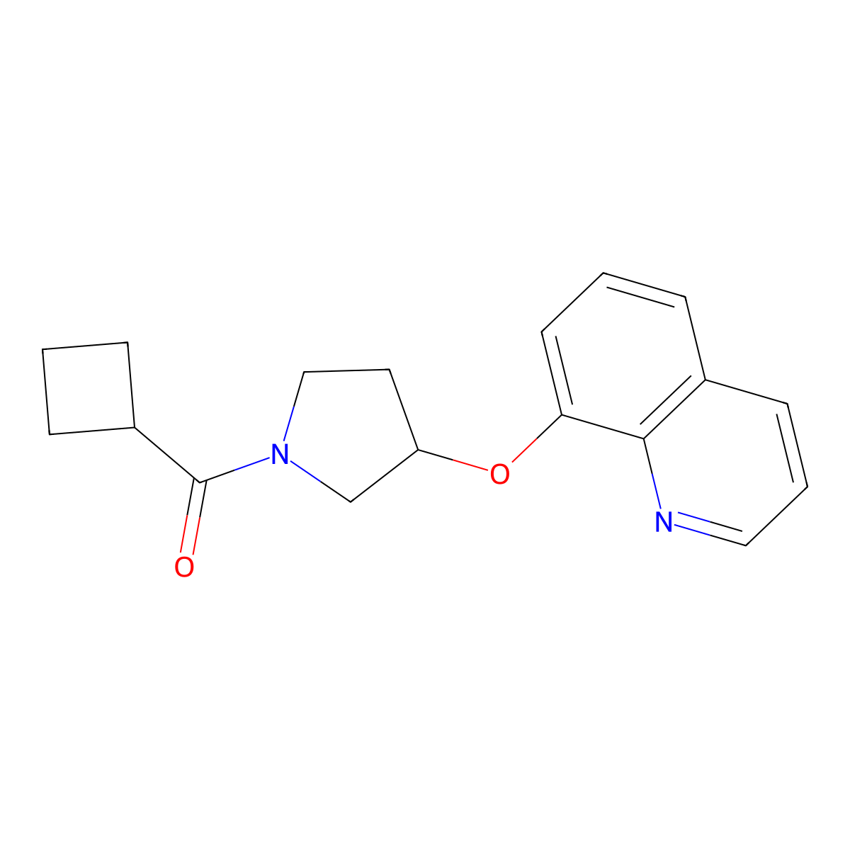 8-[(1-Cyclobutanecarbonylpyrrolidin-3-yl)oxy]quinoline molecular structure, CAS 1904336-49-7