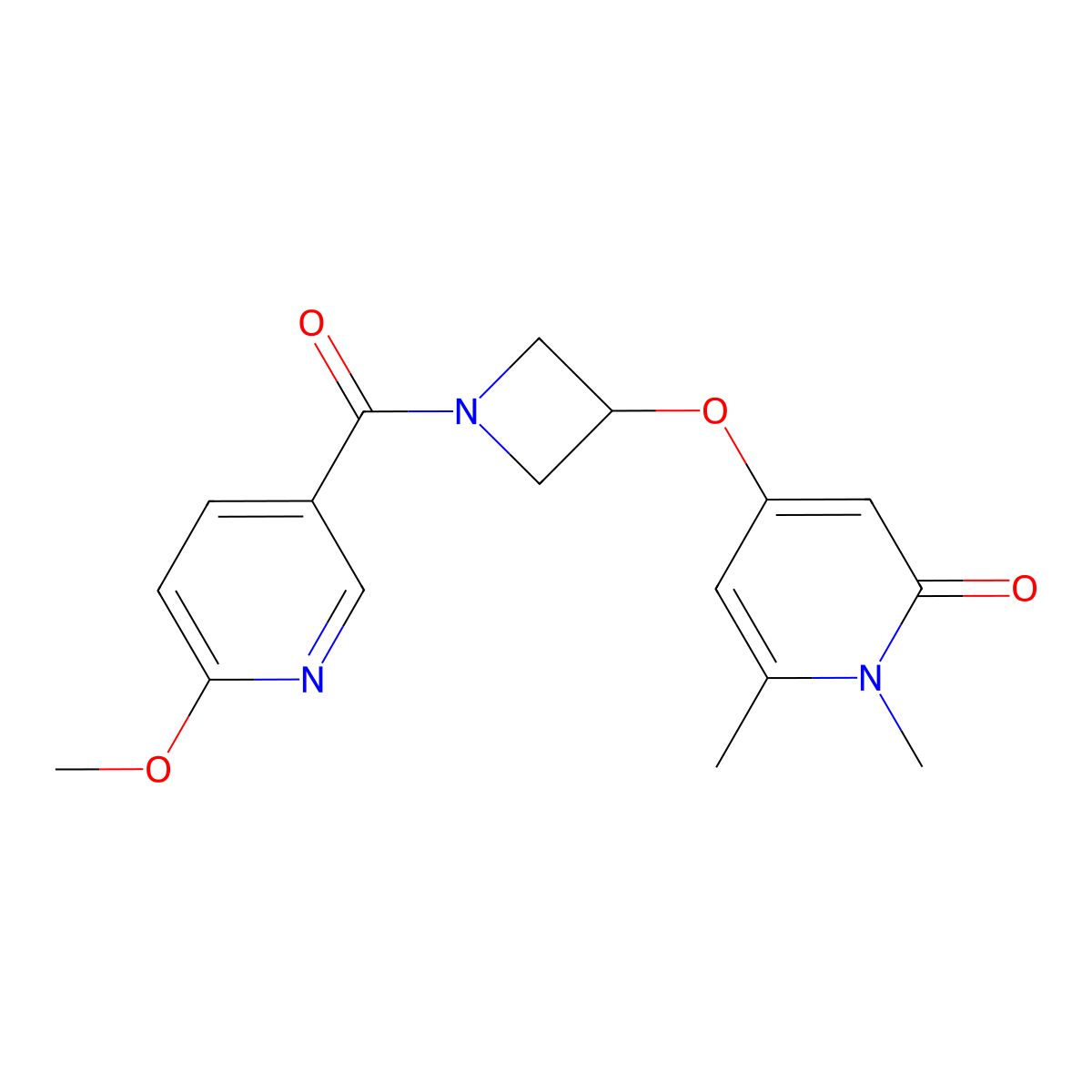 4-((1-(6-methoxynicotinoyl)azetidin-3-yl)oxy)-1,6-dimethylpyridin-2(1H)-one molecular structure, CAS 1904337-68-3