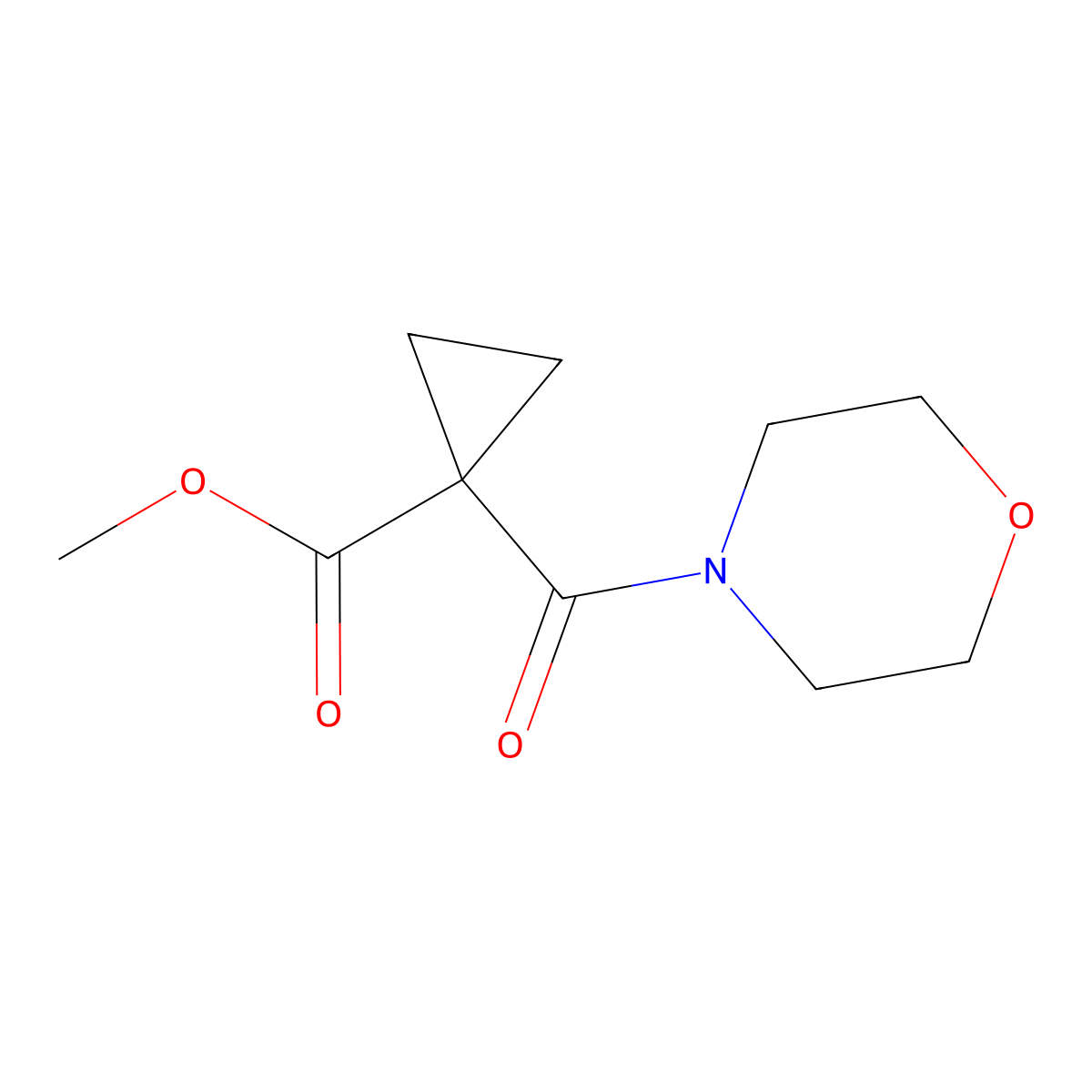 Methyl 1-(morpholine-4-carbonyl)cyclopropanecarboxylate molecular structure, CAS 1904338-15-3