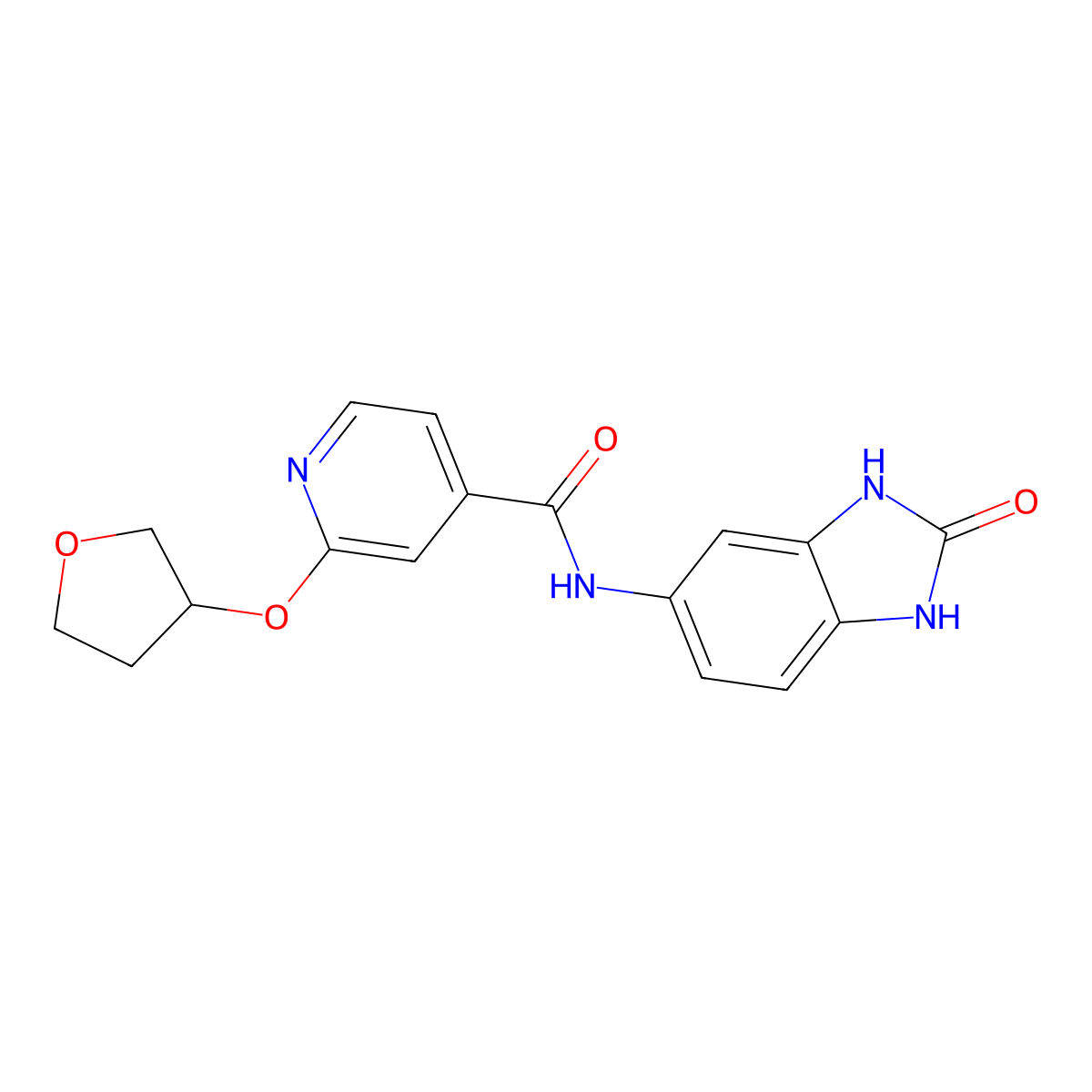 N-(2-oxo-2,3-dihydro-1H-benzo[d]imidazol-5-yl)-2-((tetrahydrofuran-3-yl)oxy)isonicotinamide molecular structure, CAS 1904342-60-4