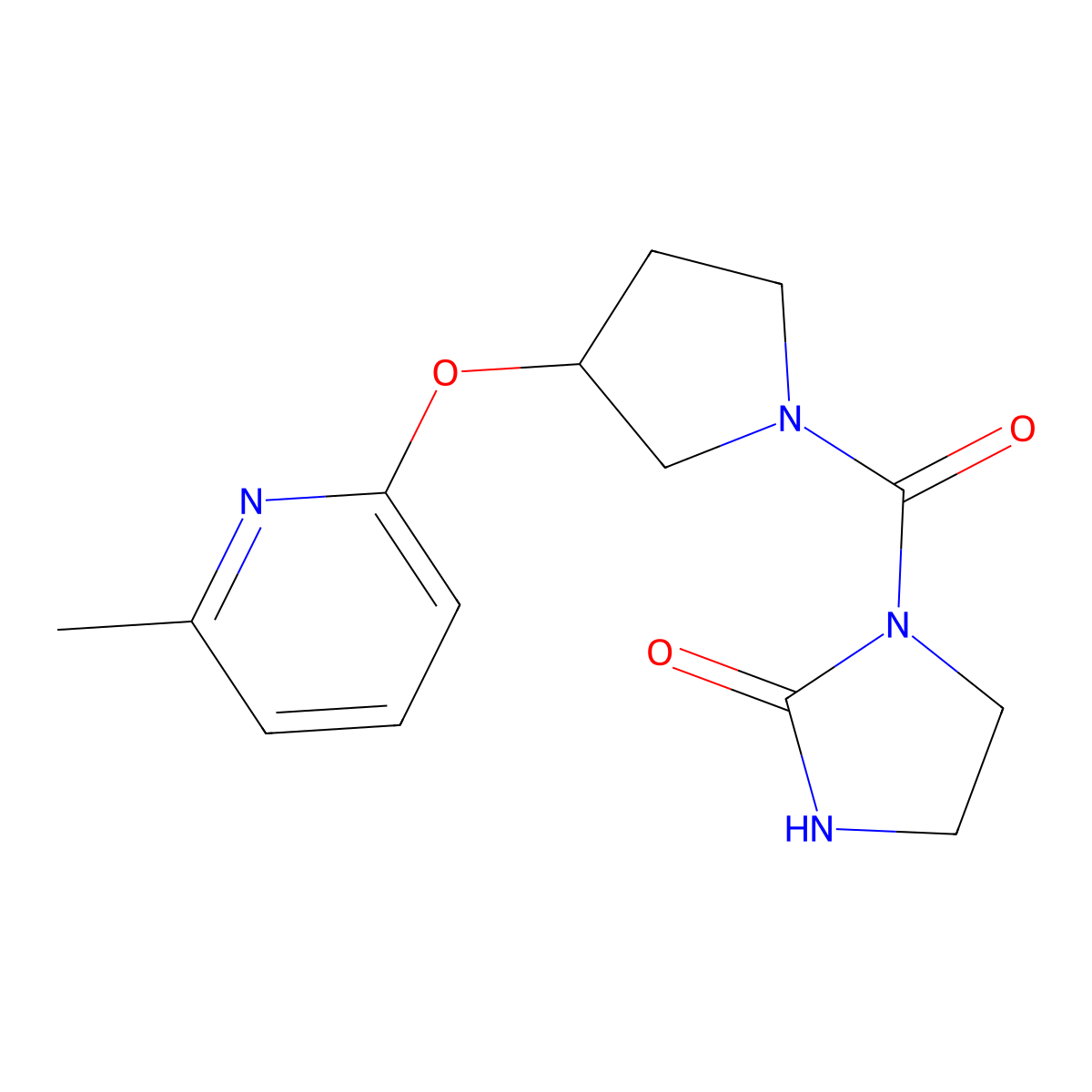 1-(3-((6-Methylpyridin-2-yl)oxy)pyrrolidine-1-carbonyl)imidazolidin-2-one molecular structure, CAS 1904348-61-3