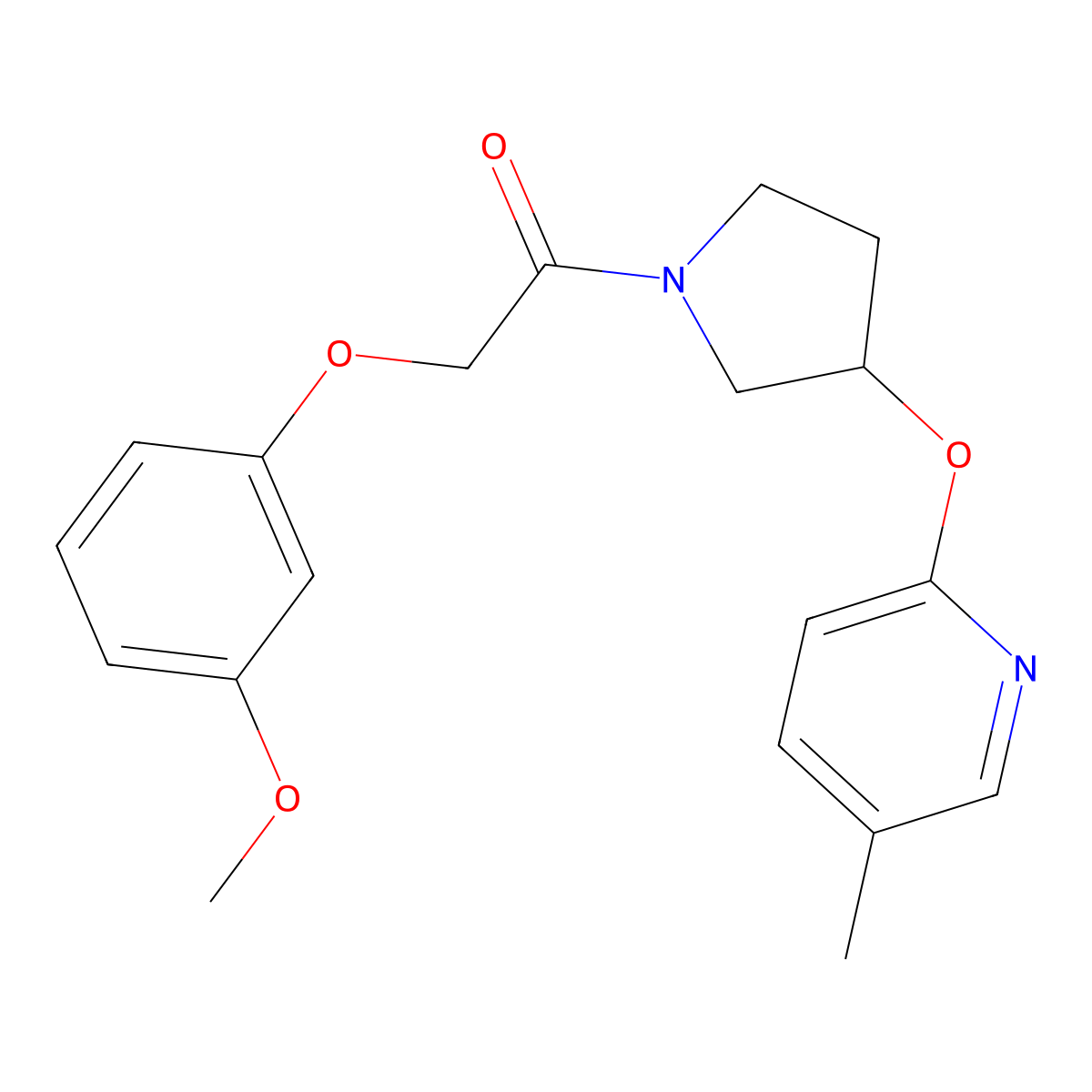 2-(3-Methoxyphenoxy)-1-(3-((5-methylpyridin-2-yl)oxy)pyrrolidin-1-yl)ethanone molecular structure, CAS 1904349-95-6