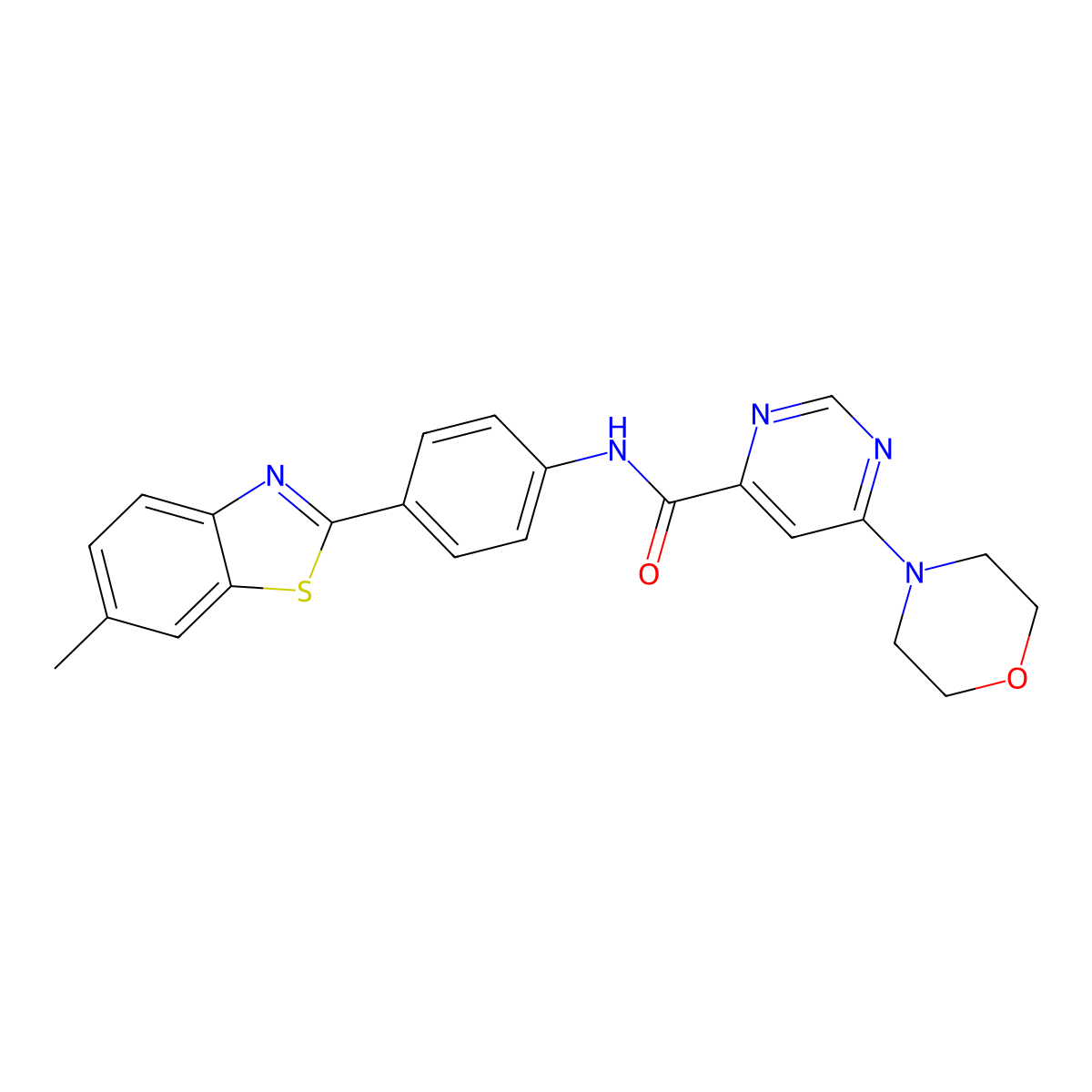 N-(4-(6-methylbenzo[d]thiazol-2-yl)phenyl)-6-morpholinopyrimidine-4-carboxamide molecular structure, CAS 1904356-34-8