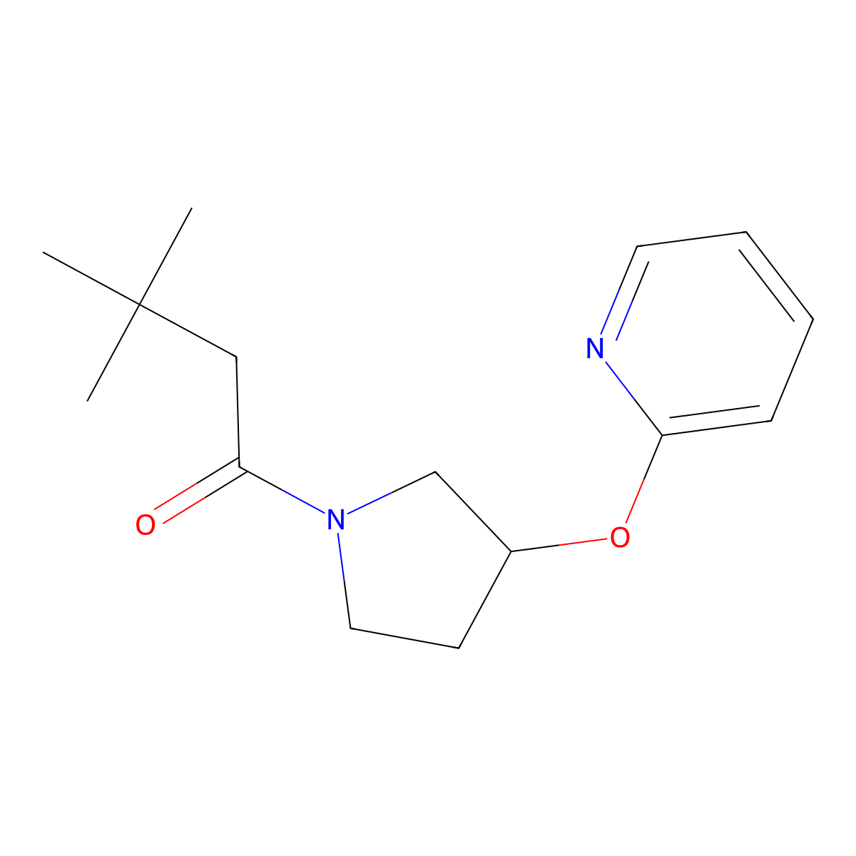 3,3-Dimethyl-1-(3-(pyridin-2-yloxy)pyrrolidin-1-yl)butan-1-one molecular structure, CAS 1904357-32-9