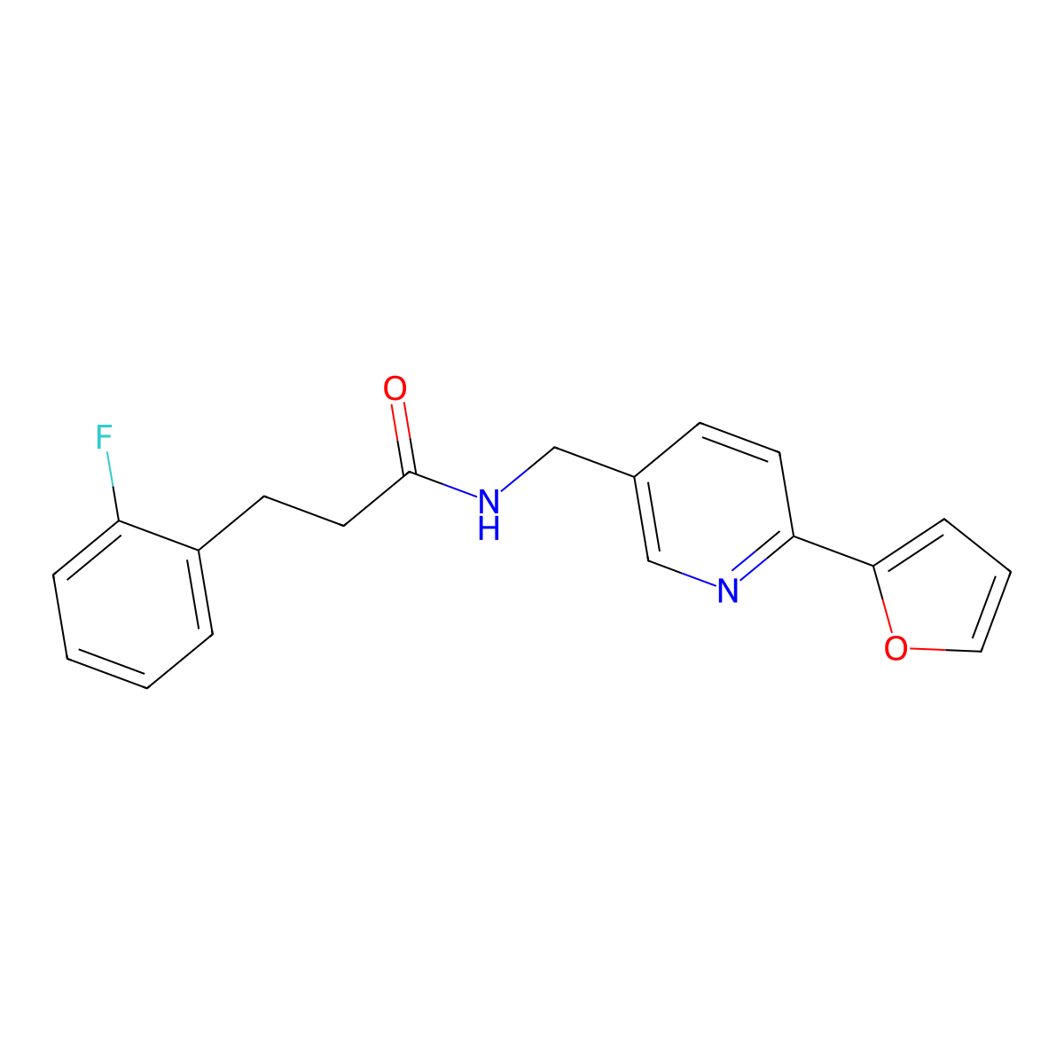 3-(2-fluorophenyl)-N-{[6-(furan-2-yl)pyridin-3-yl]methyl}propanamide molecular structure, CAS 1904359-49-4