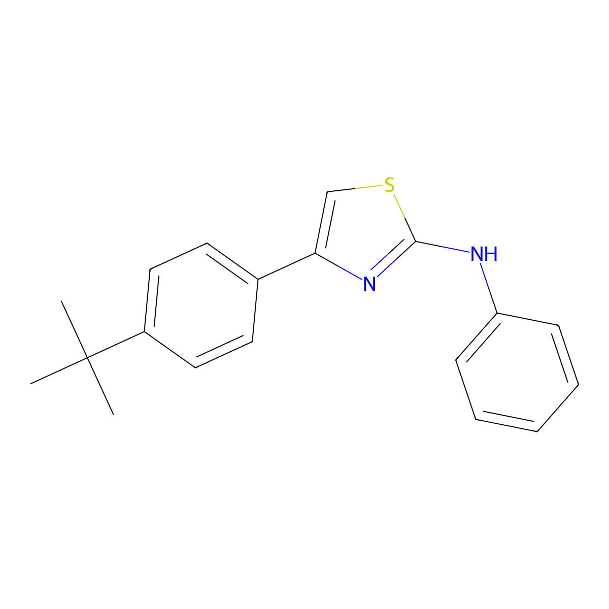 (4-(4-(Tert-butyl)phenyl)(2,5-thiazolyl))phenylamine molecular structure, CAS 190436-32-9