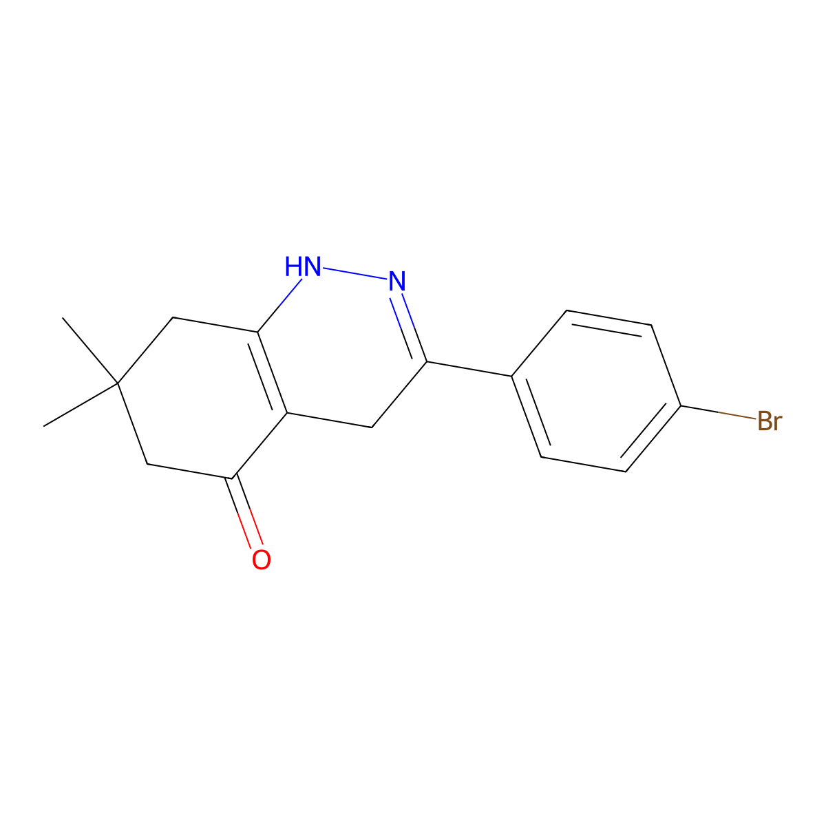 3-(4-Bromophenyl)-7,7-dimethyl-1,4,6,8-tetrahydrocinnolin-5-one molecular structure, CAS 190436-38-5