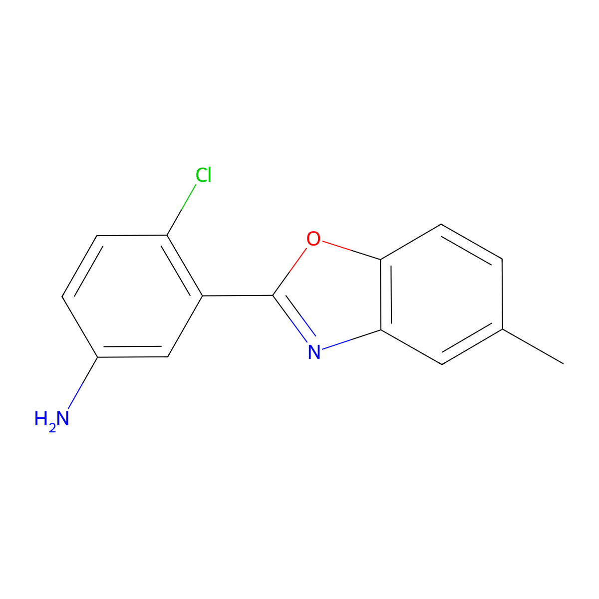 4-Chloro-3-(5-methyl-1,3-benzoxazol-2-YL)aniline molecular structure, CAS 190436-96-5