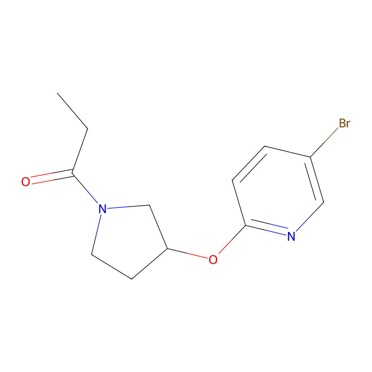 1-(3-((5-Bromopyridin-2-yl)oxy)pyrrolidin-1-yl)propan-1-one molecular structure, CAS 1904360-20-8
