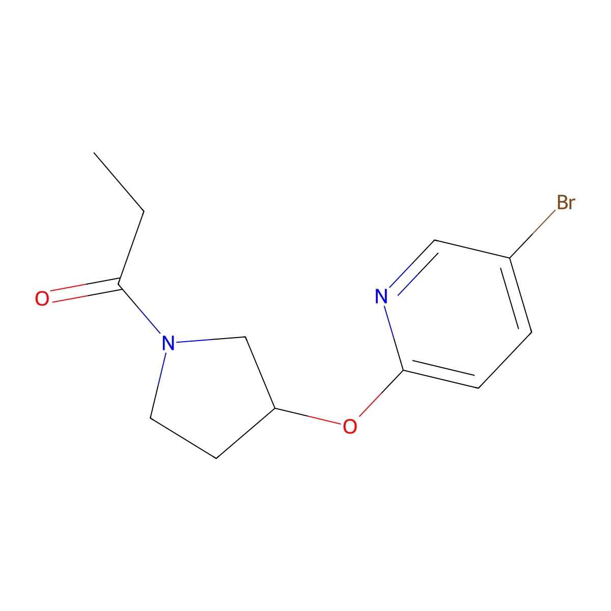 1-(3-((5-Bromopyridin-2-yl)oxy)pyrrolidin-1-yl)propan-1-one molecular structure, CAS 1904360-20-8