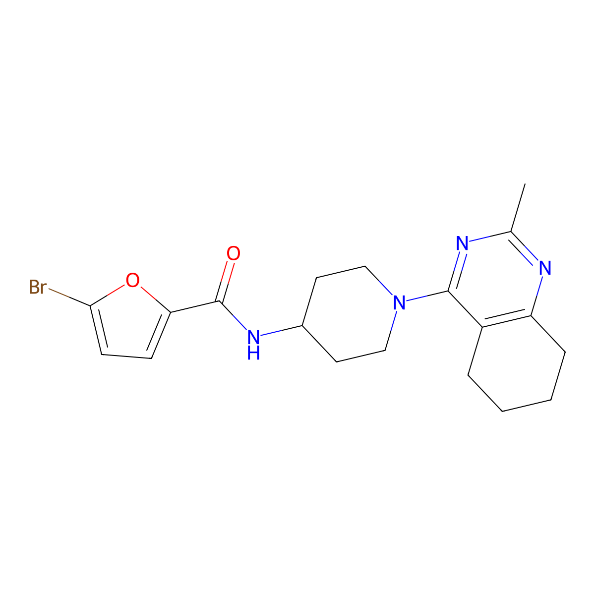5-bromo-N-[1-(2-methyl-5,6,7,8-tetrahydroquinazolin-4-yl)piperidin-4-yl]furan-2-carboxamide molecular structure, CAS 1904365-64-5