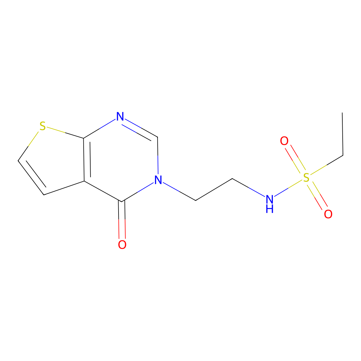 N-(2-(4-oxothieno[2,3-d]pyrimidin-3(4H)-yl)ethyl)ethanesulfonamide molecular structure, CAS 1904366-86-4