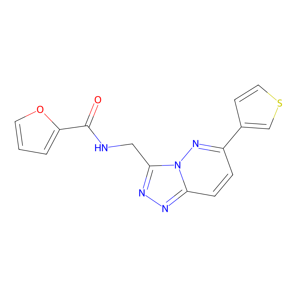 N-{[6-(thiophen-3-yl)-[1,2,4]triazolo[4,3-b]pyridazin-3-yl]methyl}furan-2-carboxamide molecular structure, CAS 1904367-09-4