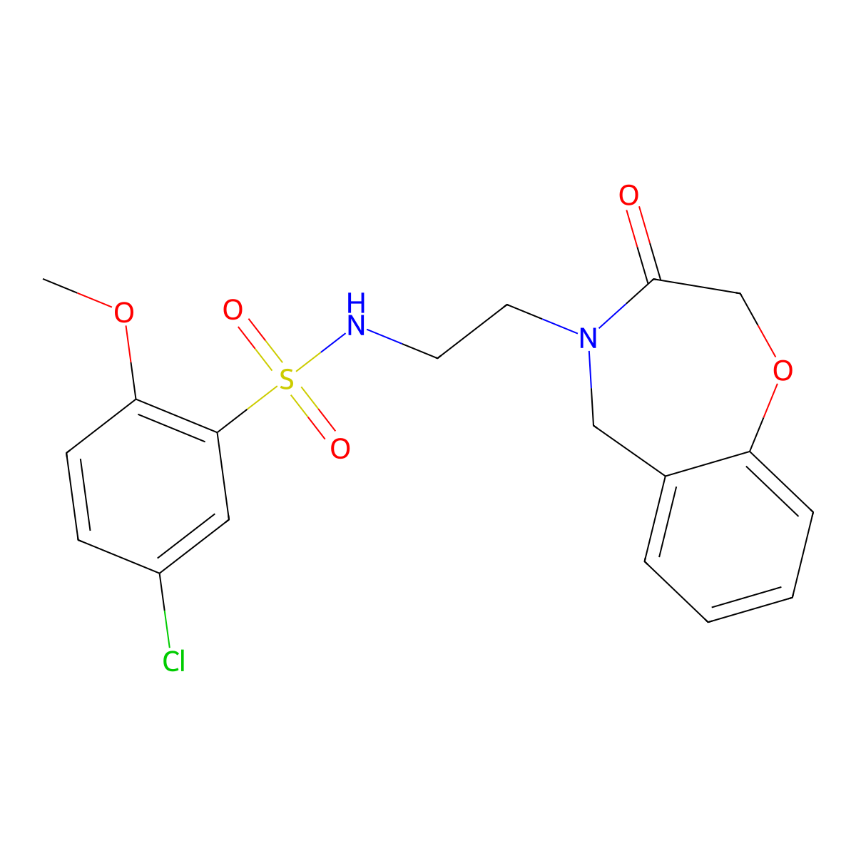 5-chloro-2-methoxy-N-(2-(3-oxo-2,3-dihydrobenzo[f][1,4]oxazepin-4(5H)-yl)ethyl)benzenesulfonamide molecular structure, CAS 1904367-96-9