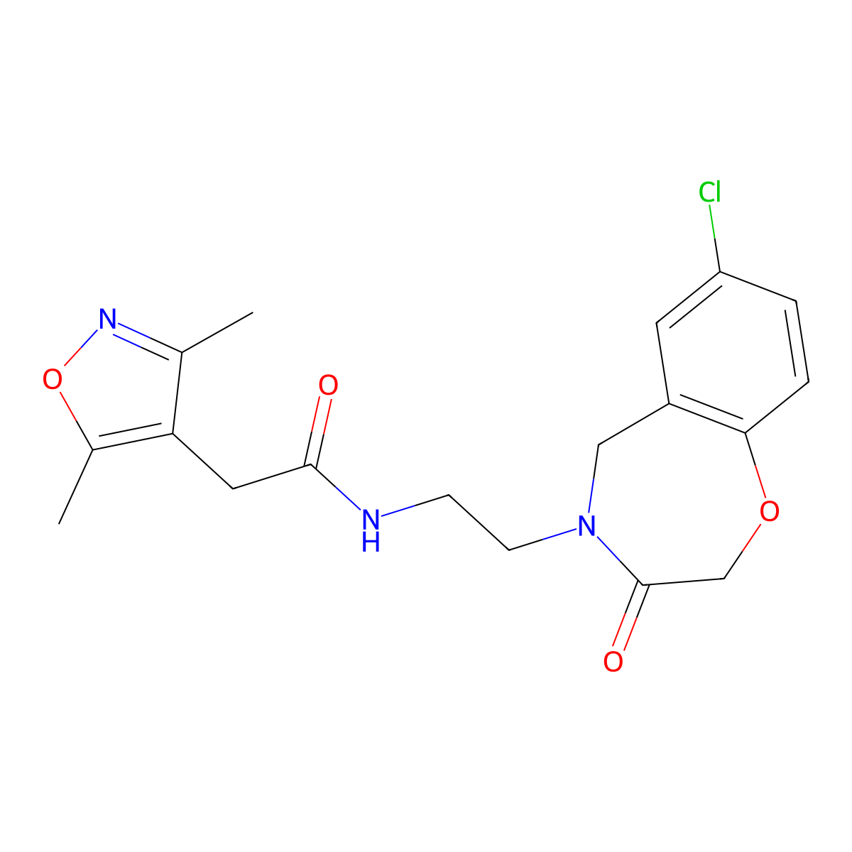 N-(2-(7-chloro-3-oxo-2,3-dihydrobenzo[f][1,4]oxazepin-4(5H)-yl)ethyl)-2-(3,5-dimethylisoxazol-4-yl)acetamide molecular structure, CAS 1904368-68-8