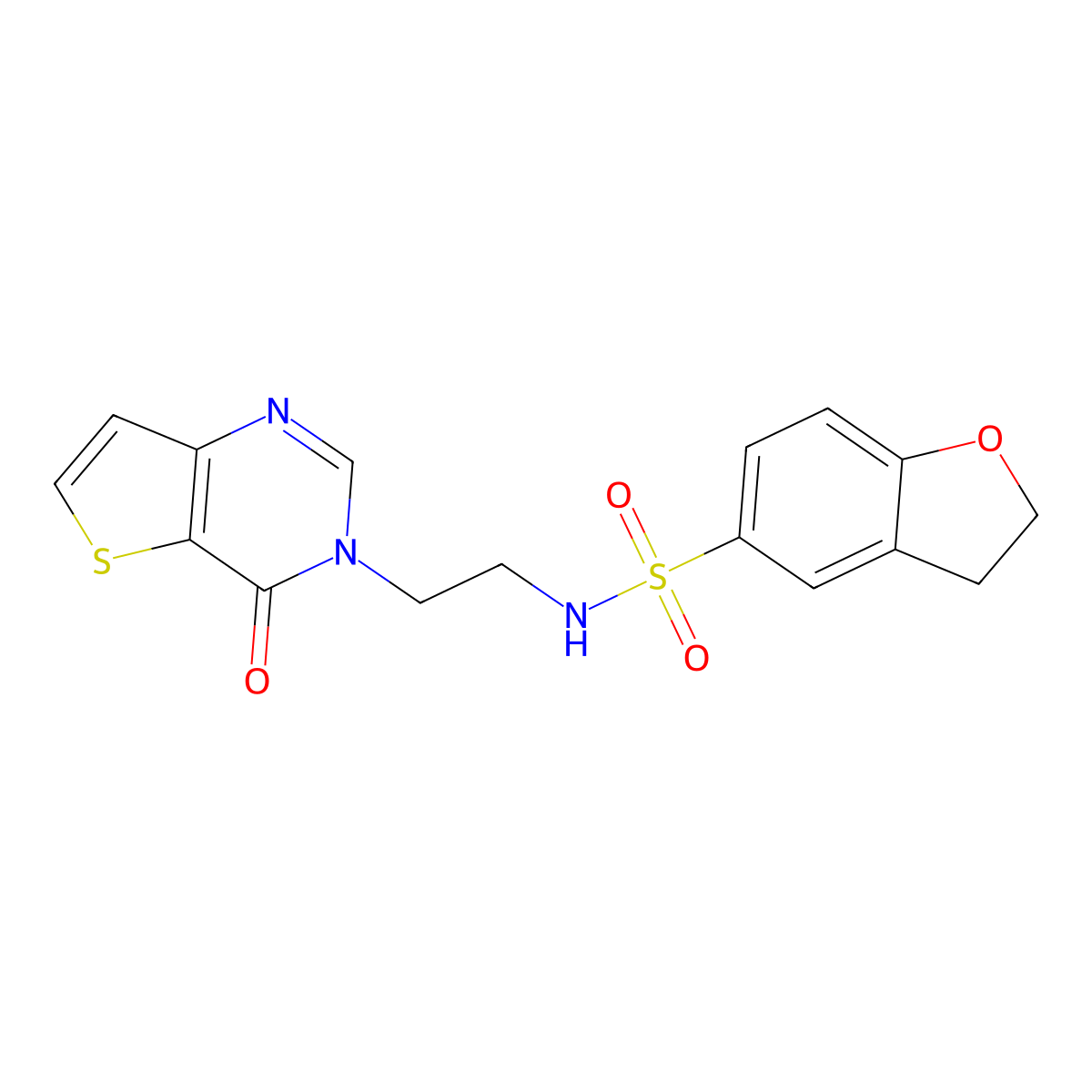 N-(2-(4-oxothieno[3,2-d]pyrimidin-3(4H)-yl)ethyl)-2,3-dihydrobenzofuran-5-sulfonamide molecular structure, CAS 1904368-97-3