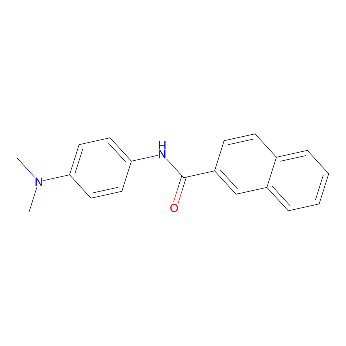 N-[4-(dimethylamino)phenyl]naphthalene-2-carboxamide molecular structure, CAS 190437-44-6