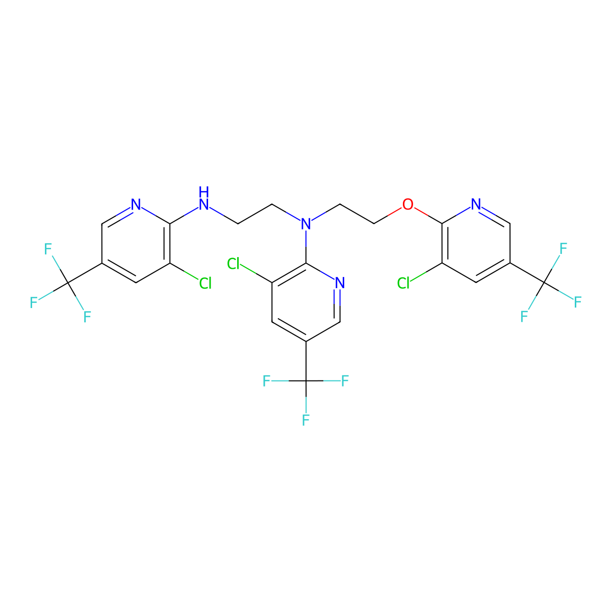 N~1~,N~2~-bis[3-chloro-5-(trifluoromethyl)-2-pyridinyl]-N~1~-(2-{[3-chloro-5-(trifluoromethyl)-2-pyridinyl]oxy}ethyl)-1,2-ethanediamine molecular structure, CAS 190437-59-3