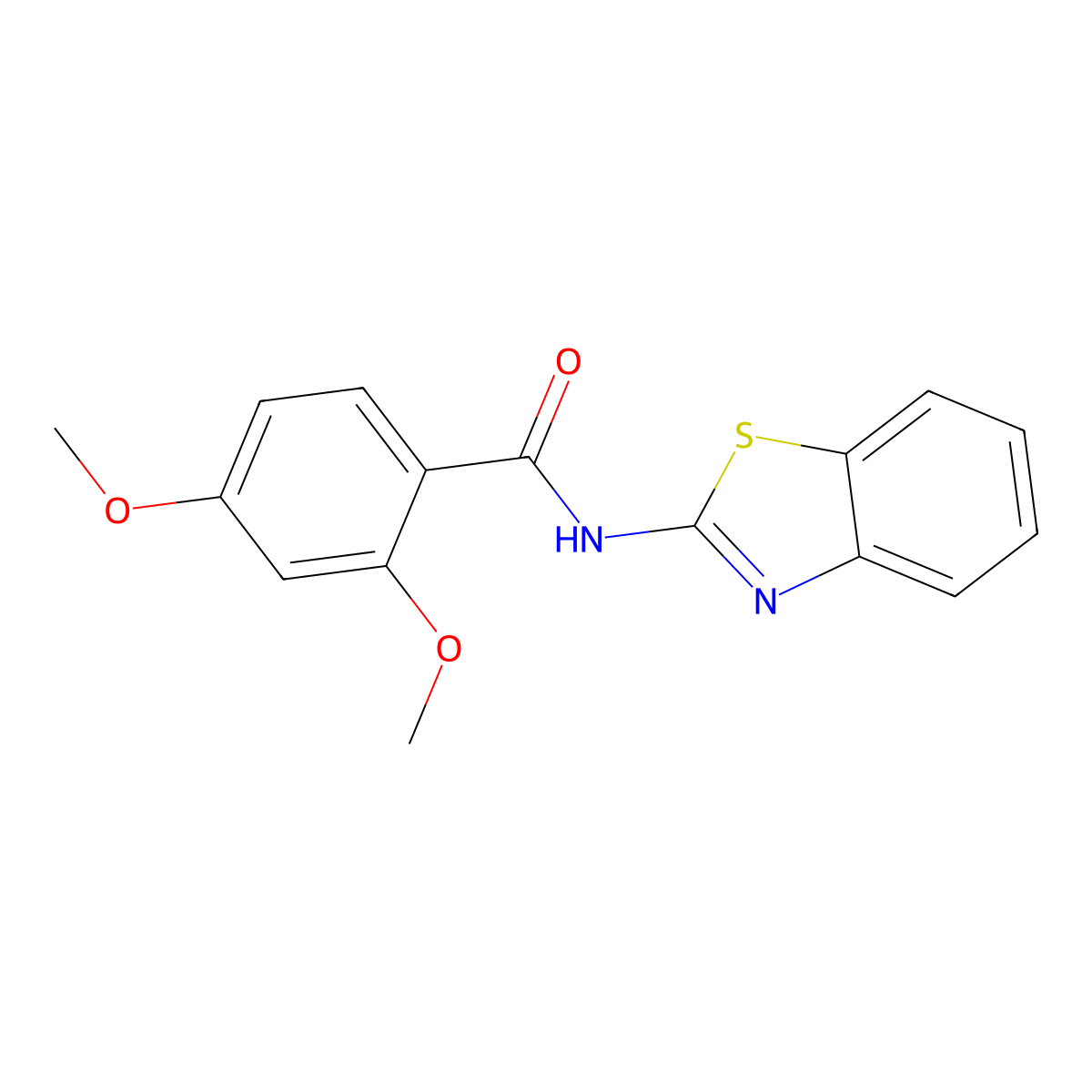 N-(1,3-benzothiazol-2-yl)-2,4-dimethoxybenzamide molecular structure, CAS 190437-79-7