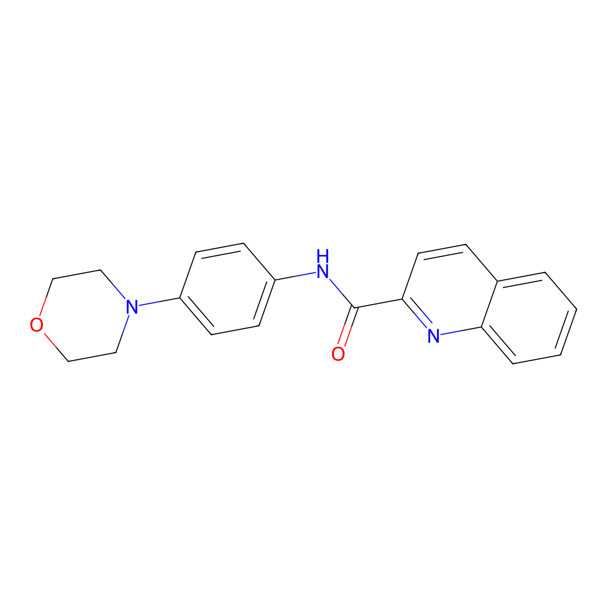 N-[4-(morpholin-4-yl)phenyl]quinoline-2-carboxamide molecular structure, CAS 190437-83-3