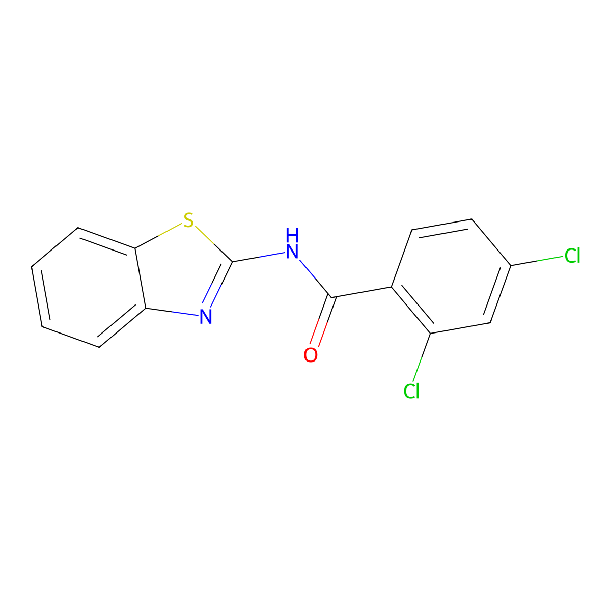 N-(1,3-Benzothiazol-2-YL)-2,4-dichlorobenzamide molecular structure, CAS 190437-88-8