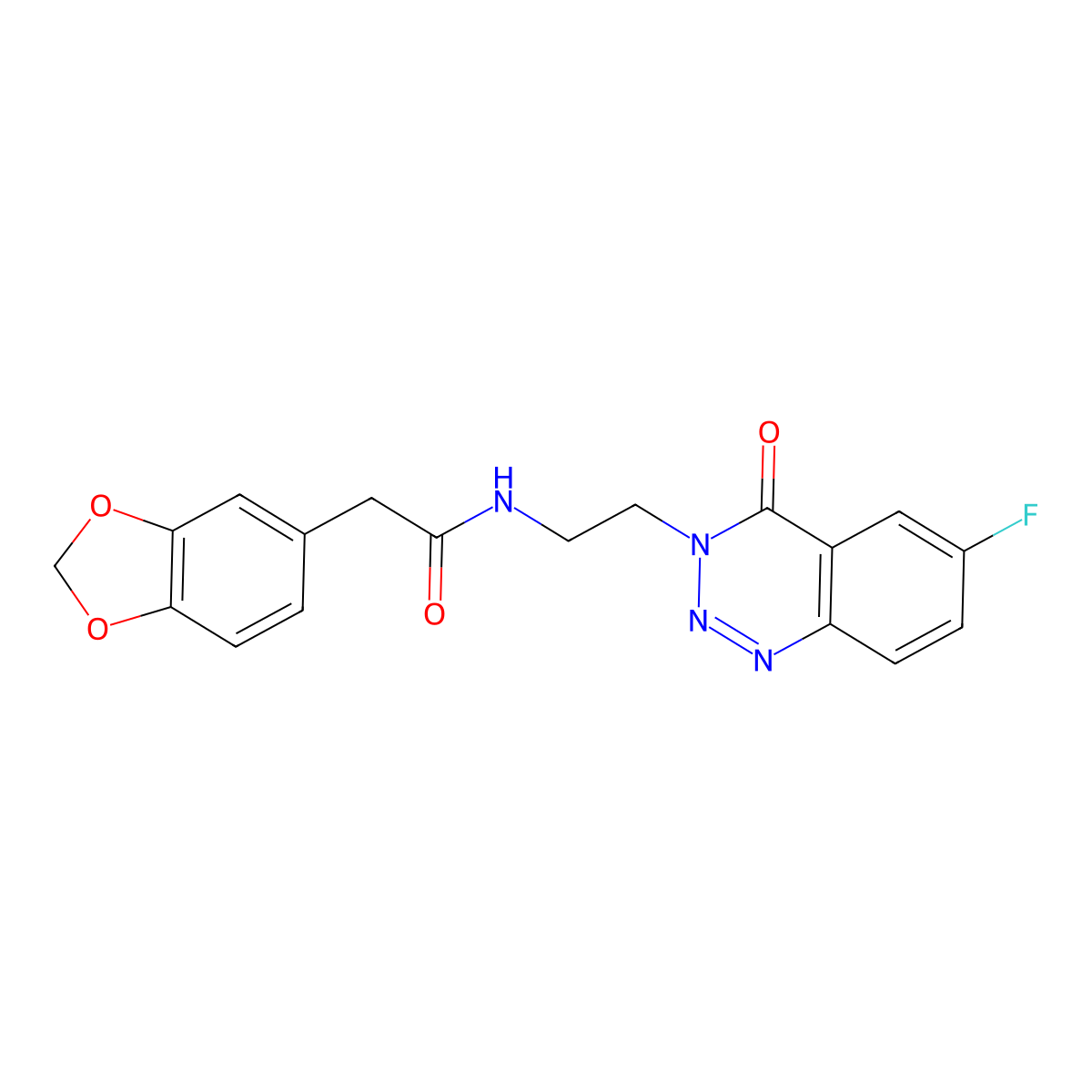 2-(benzo[d][1,3]dioxol-5-yl)-N-(2-(6-fluoro-4-oxobenzo[d][1,2,3]triazin-3(4H)-yl)ethyl)acetamide molecular structure, CAS 1904371-76-1