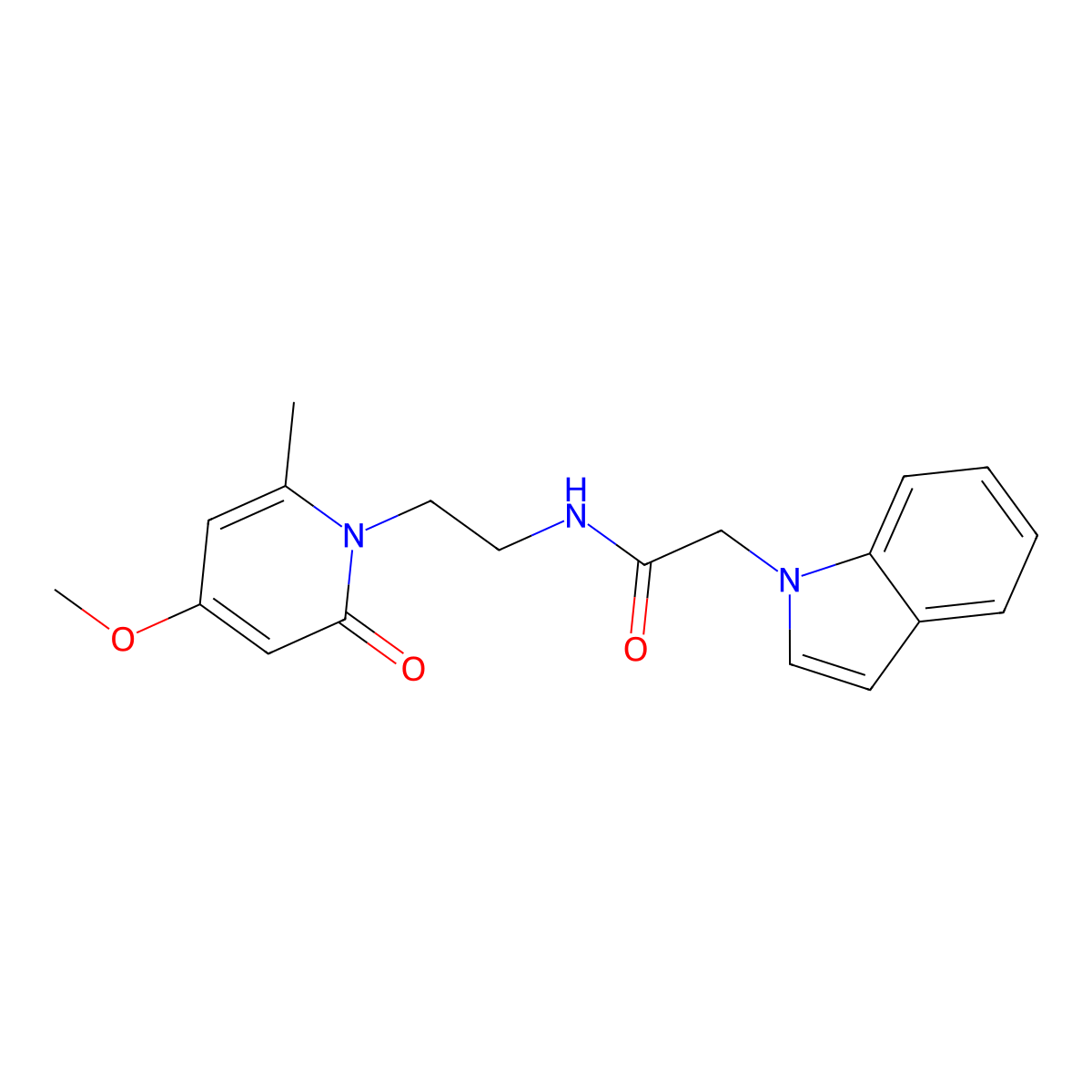 2-(1H-indol-1-yl)-N-(2-(4-methoxy-6-methyl-2-oxopyridin-1(2H)-yl)ethyl)acetamide molecular structure, CAS 1904375-07-0