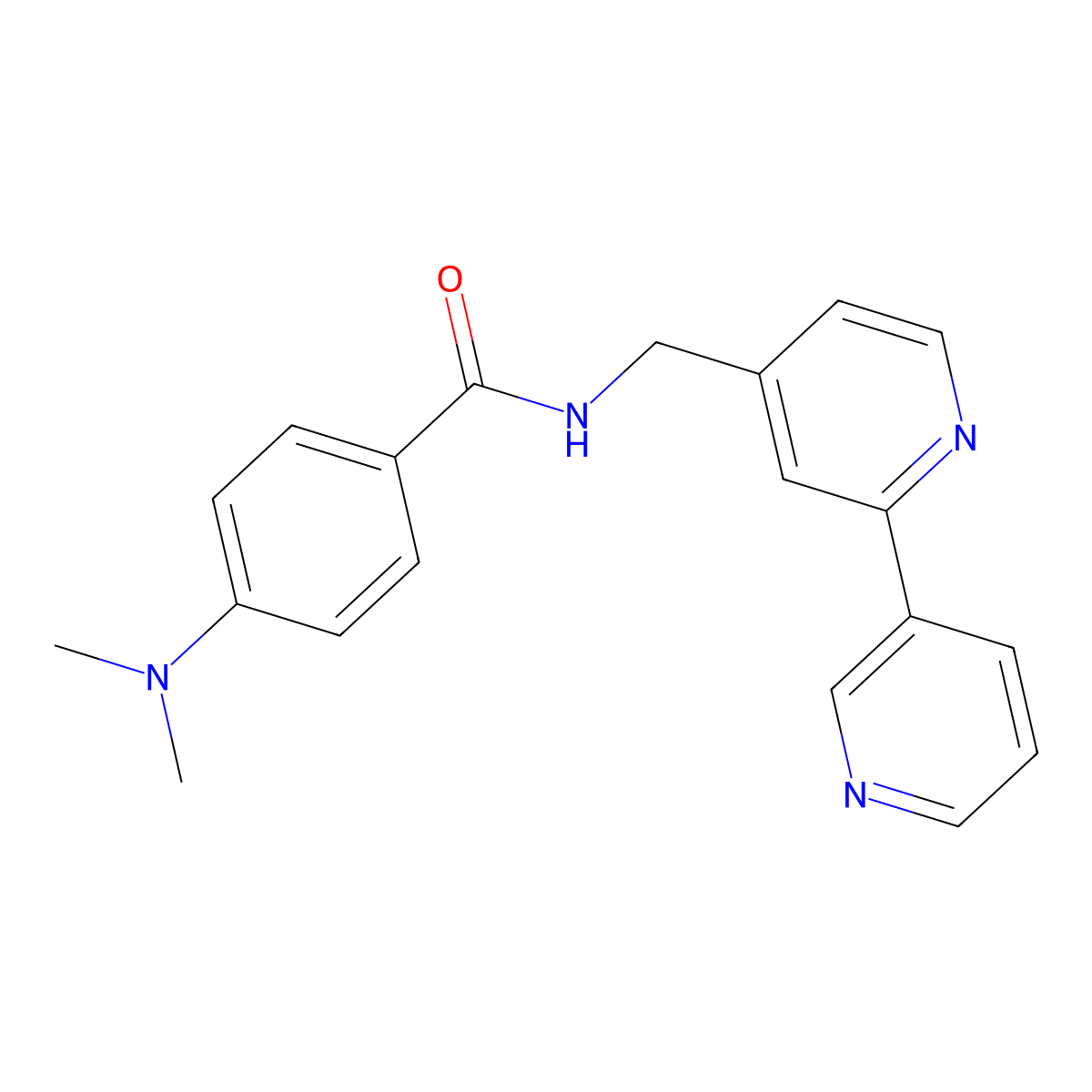 N-({[2,3'-bipyridine]-4-yl}methyl)-4-(dimethylamino)benzamide molecular structure, CAS 1904375-30-9