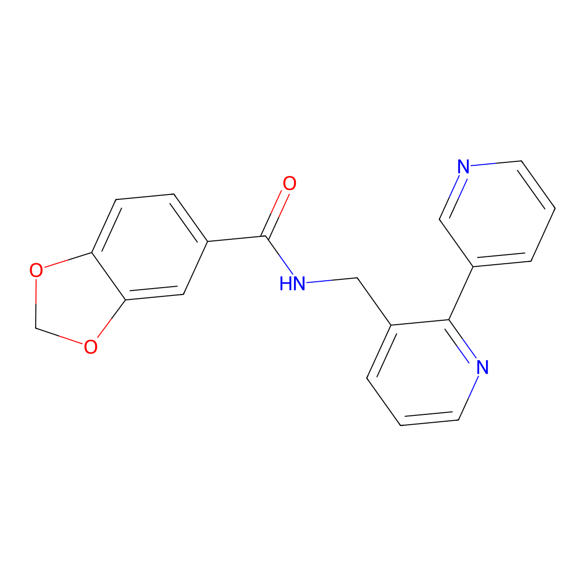 N-({[2,3'-bipyridine]-3-yl}methyl)-2H-1,3-benzodioxole-5-carboxamide molecular structure, CAS 1904376-14-2