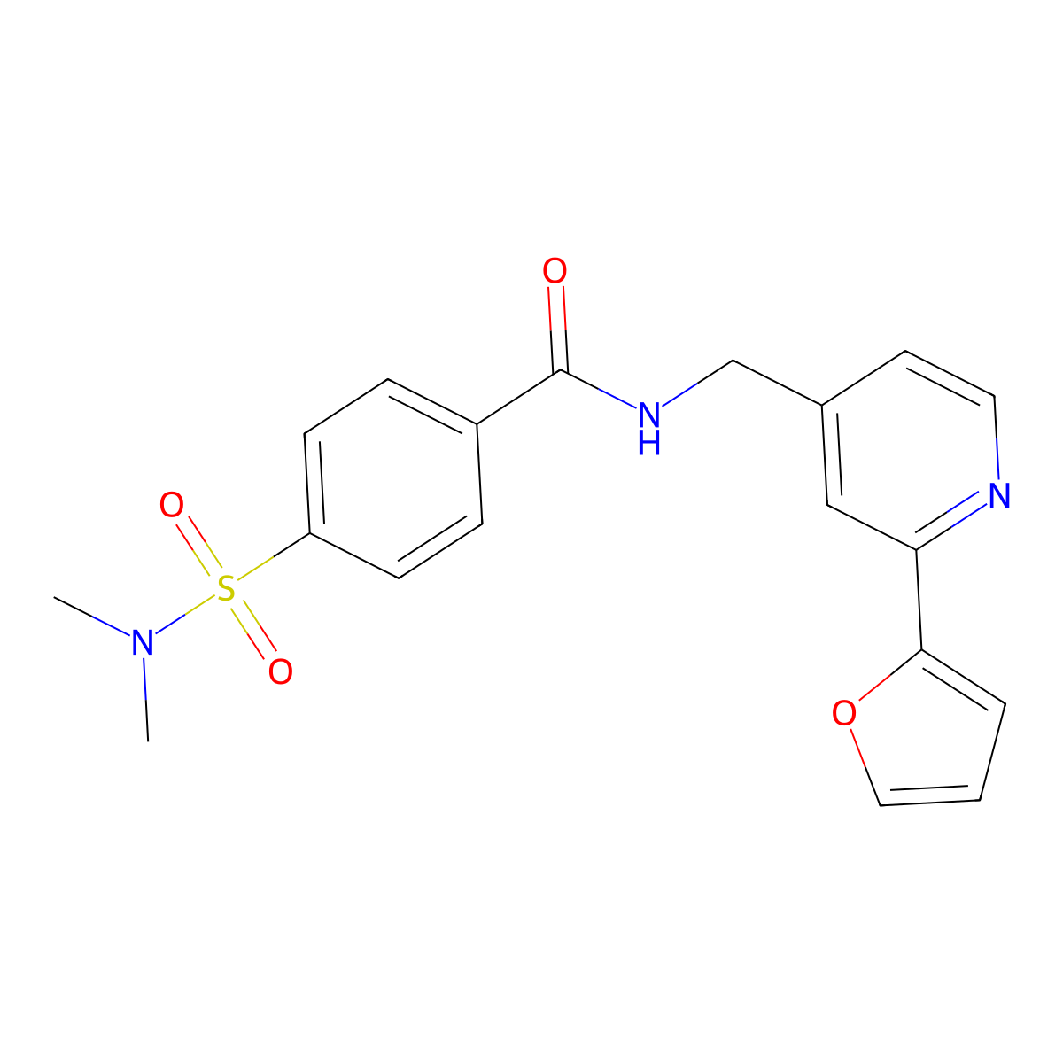4-(dimethylsulfamoyl)-N-{[2-(furan-2-yl)pyridin-4-yl]methyl}benzamide molecular structure, CAS 1904377-32-7