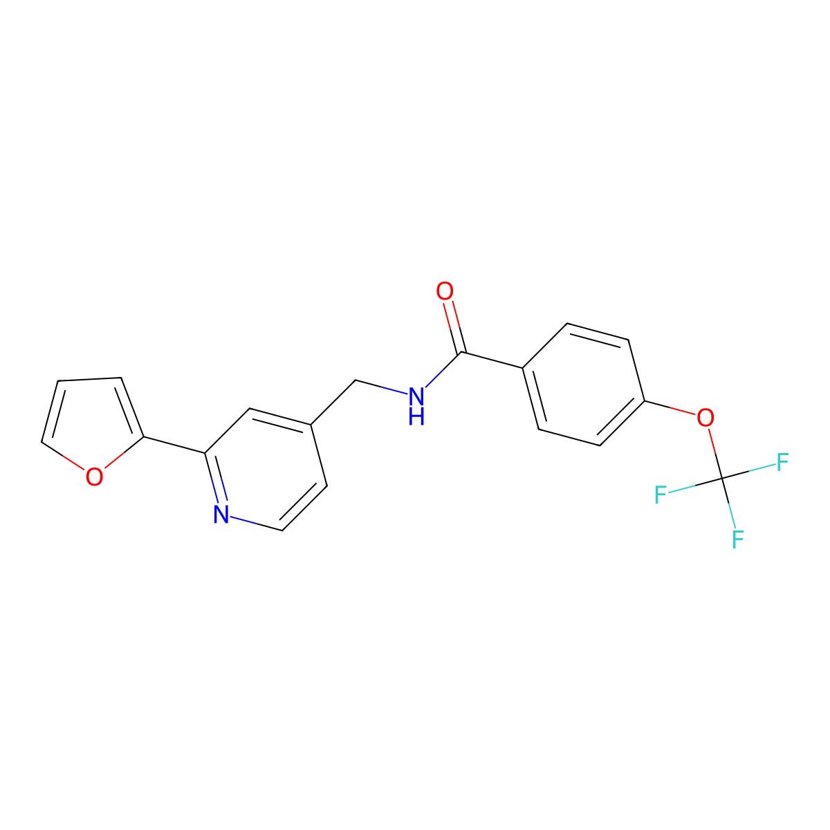 N-{[2-(furan-2-yl)pyridin-4-yl]methyl}-4-(trifluoromethoxy)benzamide molecular structure, CAS 1904377-36-1