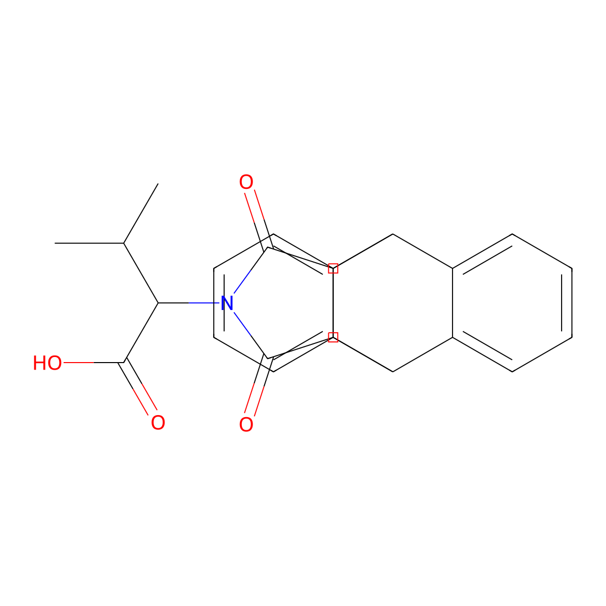 2-(12,14-dioxo-11,12,14,15-tetrahydro-9H-9,10-[3,4]epipyrroloanthracen-13(10H)-yl)-3-methylbutanoic acid molecular structure, CAS 190438-88-1