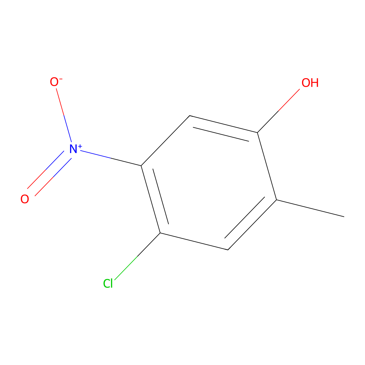 4-Chloro-2-methyl-5-nitrophenol molecular structure, CAS 19044-75-8
