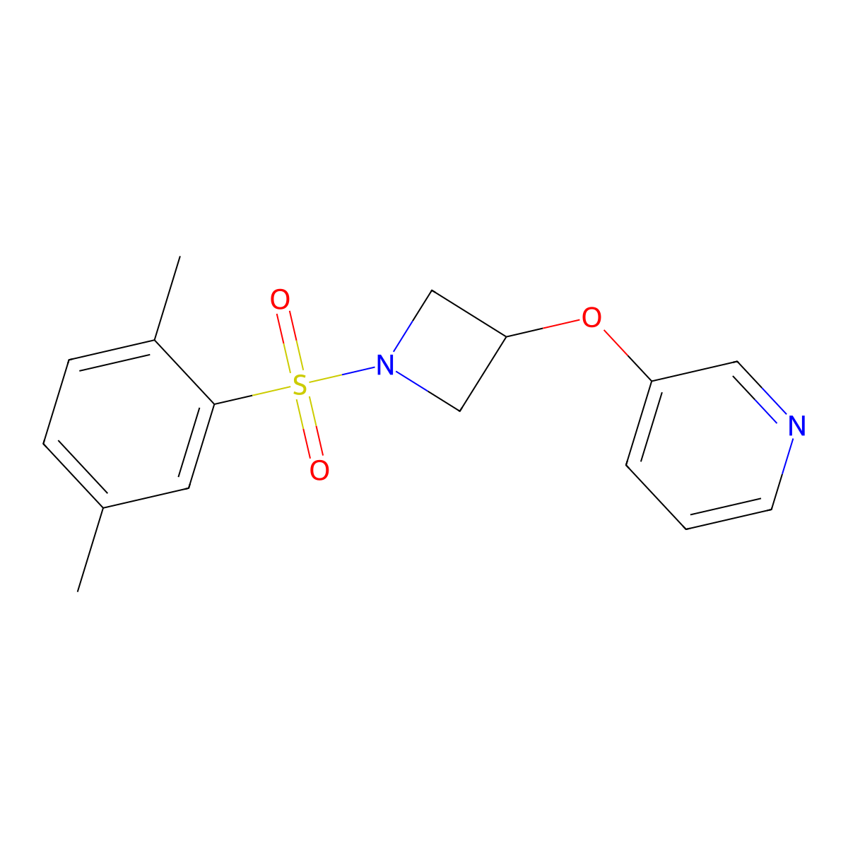 3-((1-((2,5-Dimethylphenyl)sulfonyl)azetidin-3-yl)oxy)pyridine molecular structure, CAS 1904400-85-6