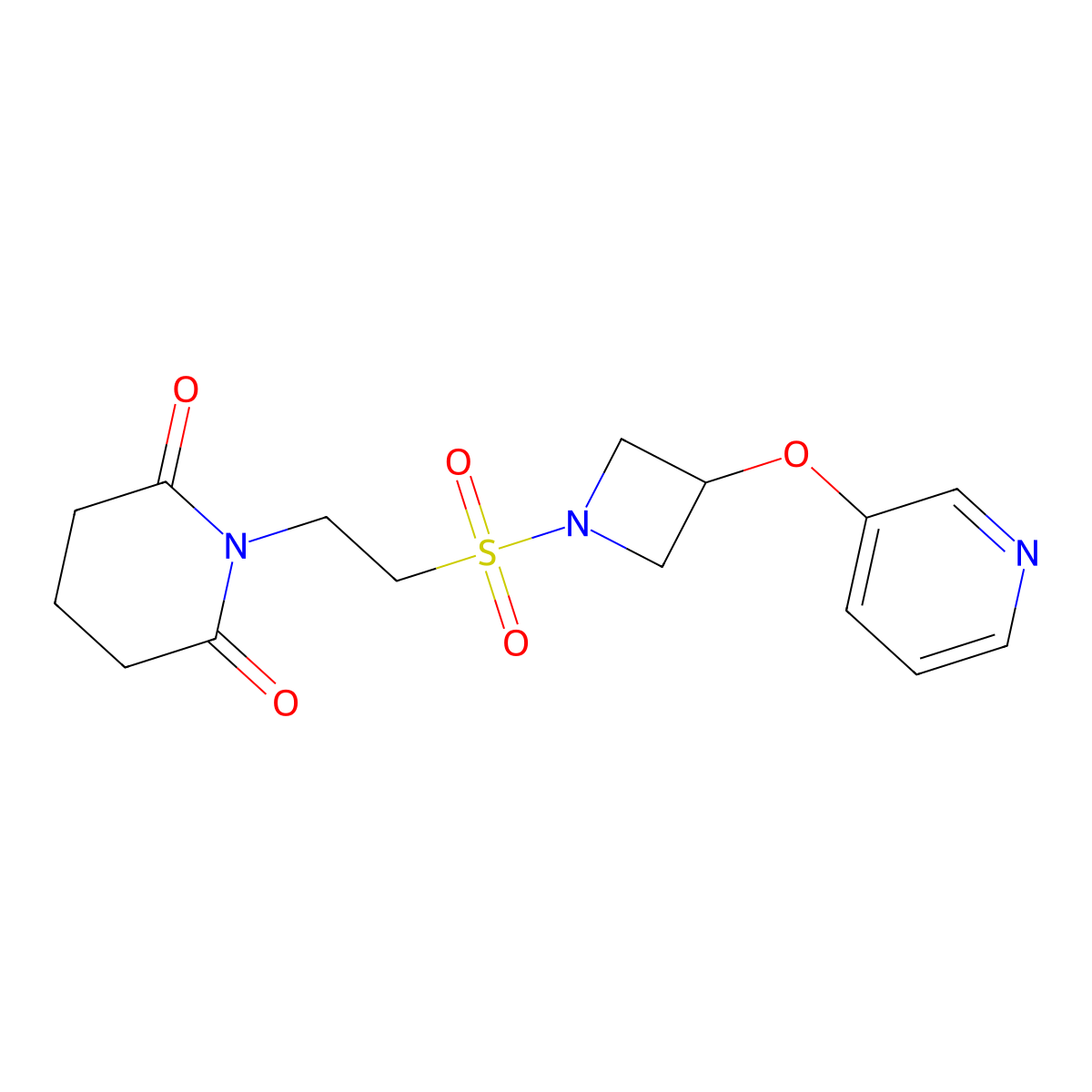 1-(2-{[3-(Pyridin-3-yloxy)azetidin-1-yl]sulfonyl}ethyl)piperidine-2,6-dione molecular structure, CAS 1904401-12-2