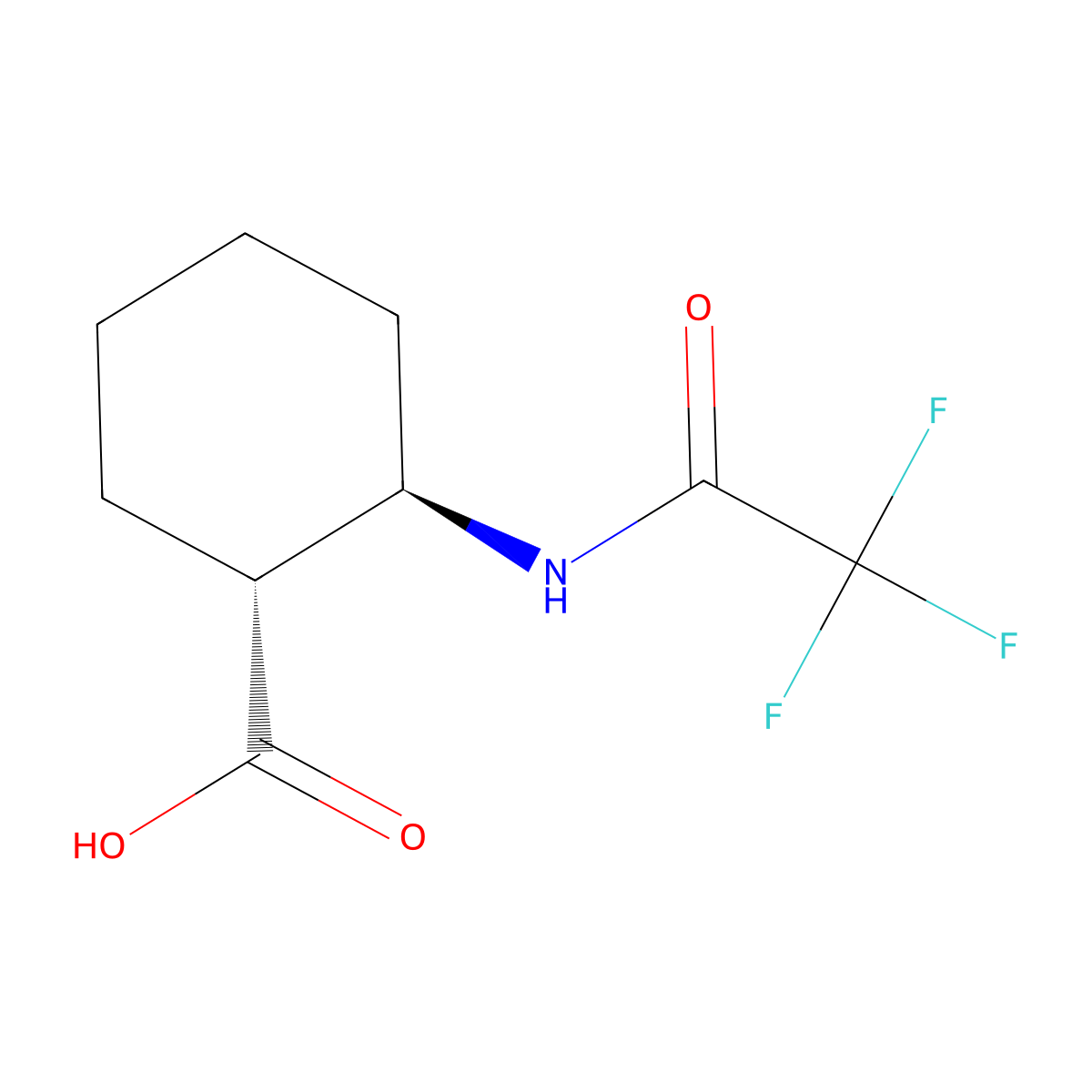 (1R,2R)-2-(trifluoroacetamido)cyclohexane-1-carboxylic acid molecular structure, CAS 1904401-44-0