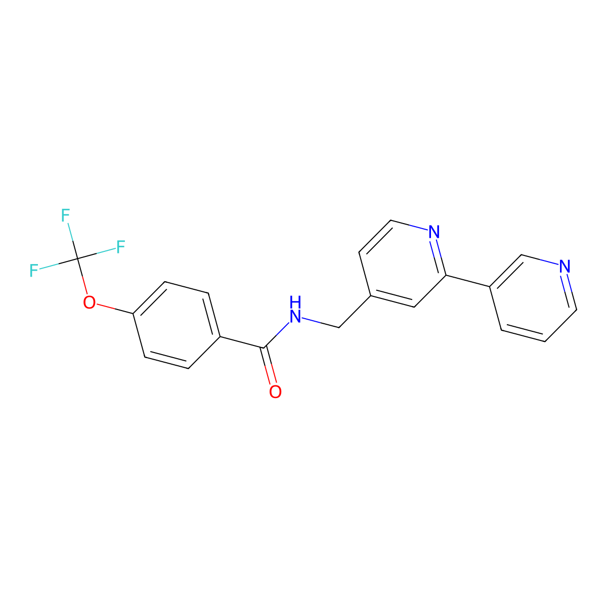 N-({[2,3'-bipyridine]-4-yl}methyl)-4-(trifluoromethoxy)benzamide molecular structure, CAS 1904408-01-0