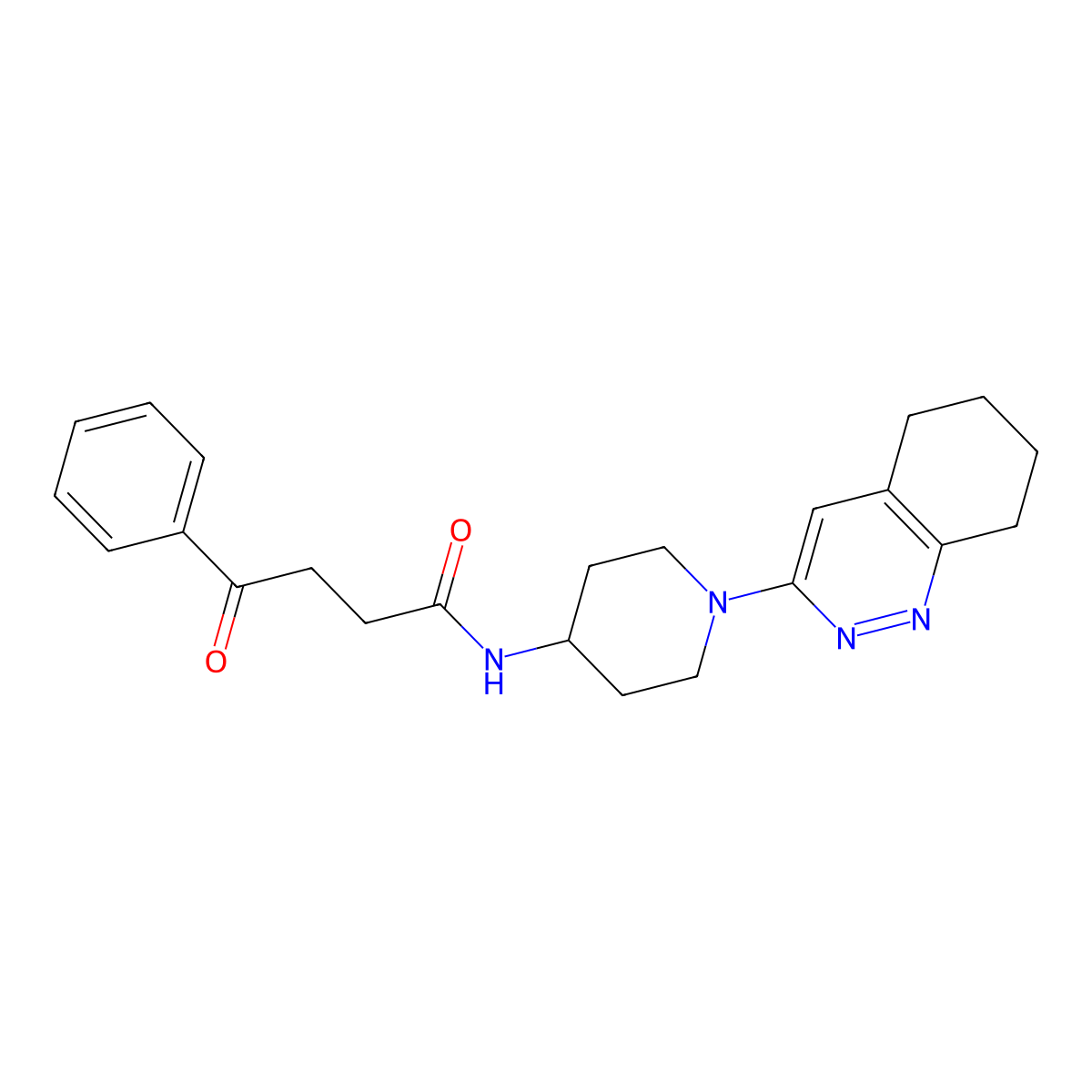 4-oxo-4-phenyl-N-[1-(5,6,7,8-tetrahydrocinnolin-3-yl)piperidin-4-yl]butanamide molecular structure, CAS 1904408-06-5