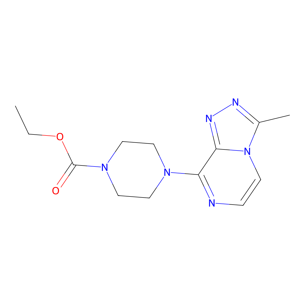 Ethyl 4-(3-methyl-[1,2,4]triazolo[4,3-a]pyrazin-8-yl)piperazine-1-carboxylate molecular structure, CAS 1904408-40-7