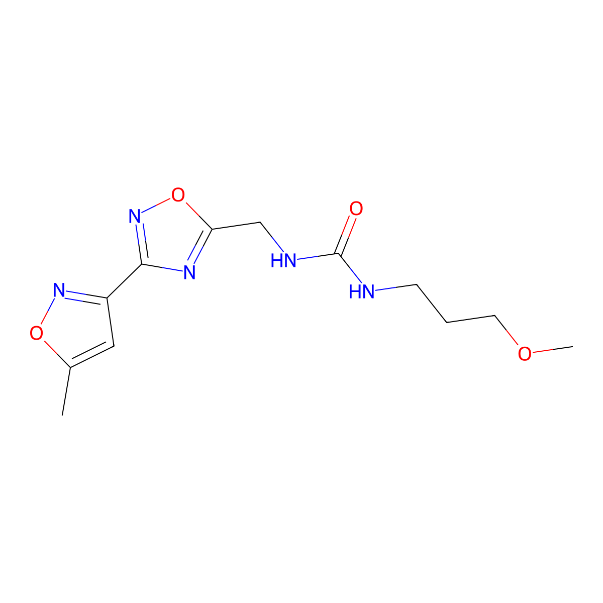 1-(3-Methoxypropyl)-3-((3-(5-methylisoxazol-3-yl)-1,2,4-oxadiazol-5-yl)methyl)urea molecular structure, CAS 1904410-35-0