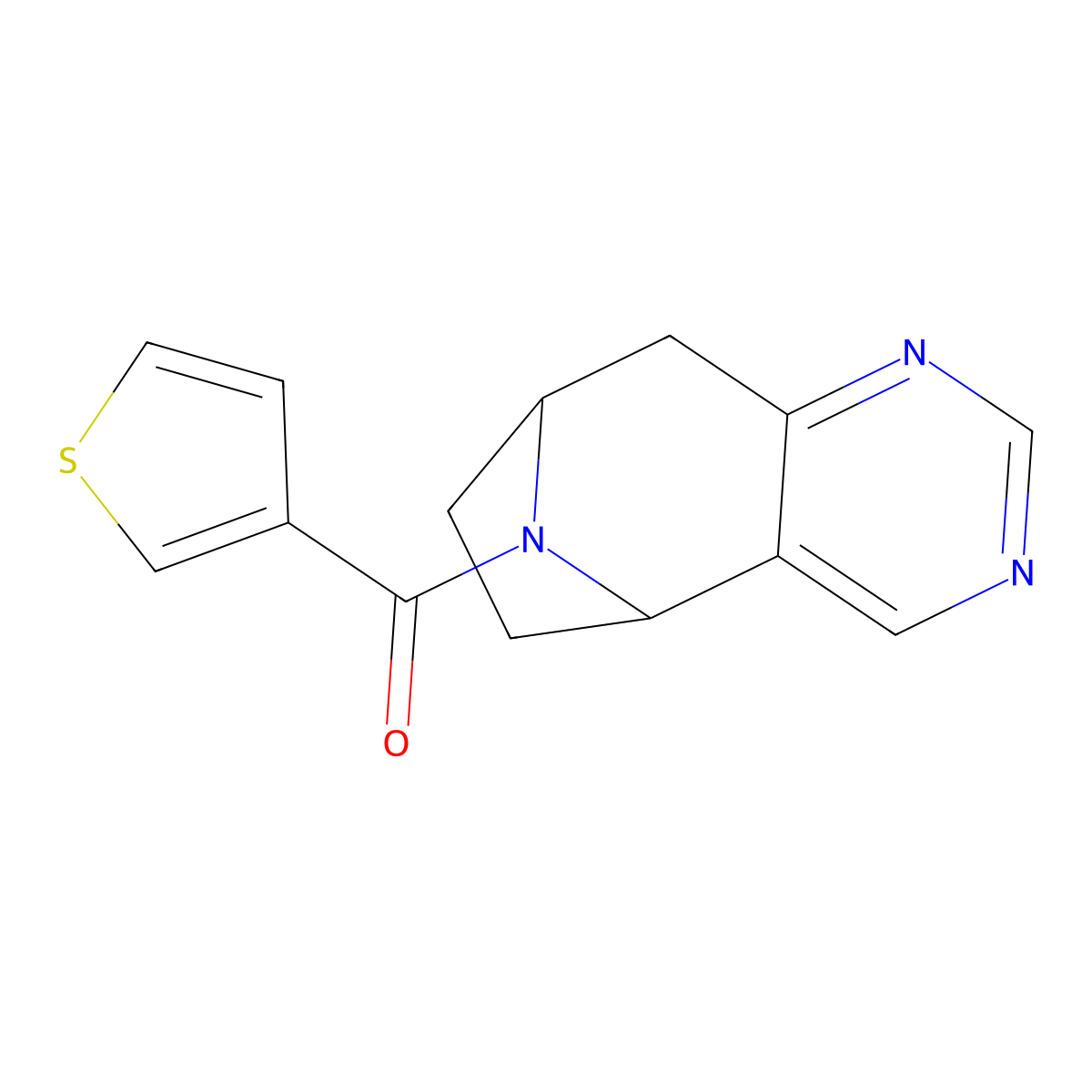 ((5R,8S)-6,7,8,9-tetrahydro-5H-5,8-epiminocyclohepta[d]pyrimidin-10-yl)(thiophen-3-yl)methanone molecular structure, CAS 1904410-68-9
