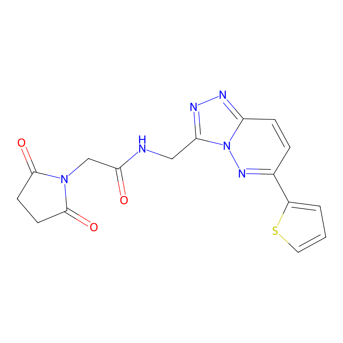 2-(2,5-dioxopyrrolidin-1-yl)-N-{[6-(thiophen-2-yl)-[1,2,4]triazolo[4,3-b]pyridazin-3-yl]methyl}acetamide molecular structure, CAS 1904410-82-7