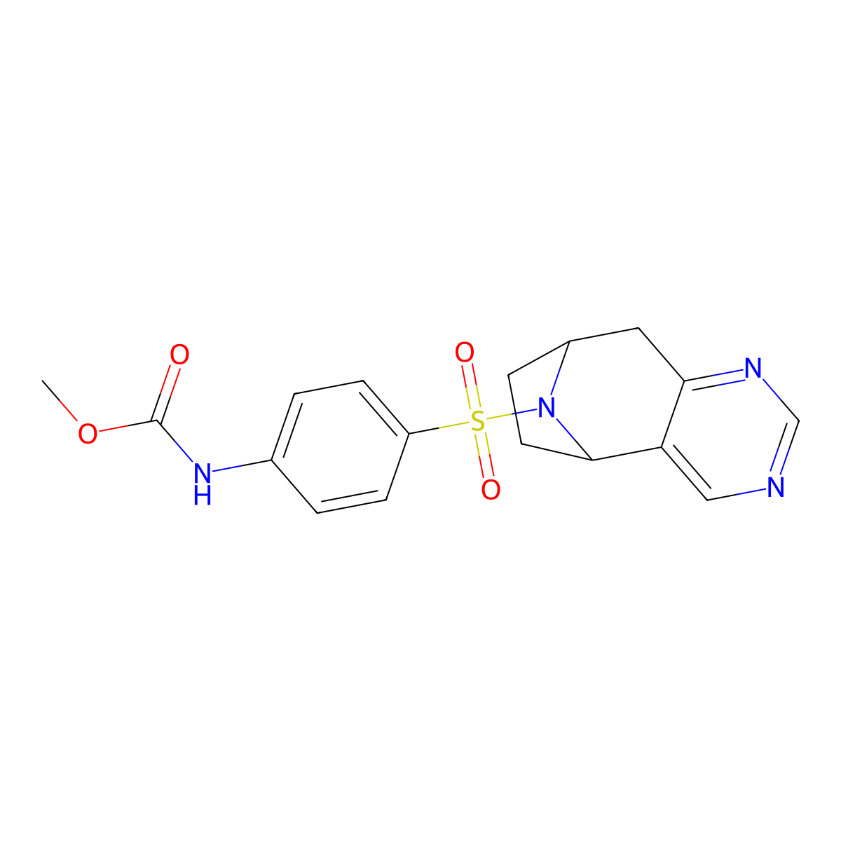 methyl N-(4-{4,6,12-triazatricyclo[7.2.1.0^{2,7}]dodeca-2(7),3,5-triene-12-sulfonyl}phenyl)carbamate molecular structure, CAS 1904411-53-5