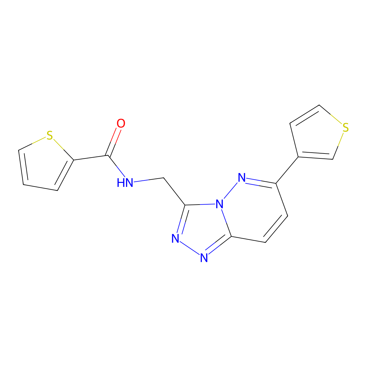 N-((6-(thiophen-3-yl)-[1,2,4]triazolo[4,3-b]pyridazin-3-yl)methyl)thiophene-2-carboxamide molecular structure, CAS 1904411-59-1